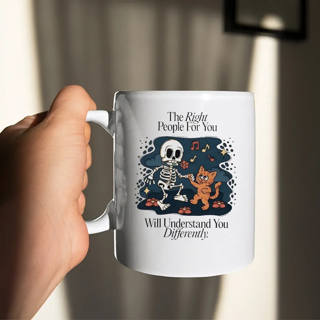 Skeleton And Cat The Right People For You Will Understand You Differently T Shirt