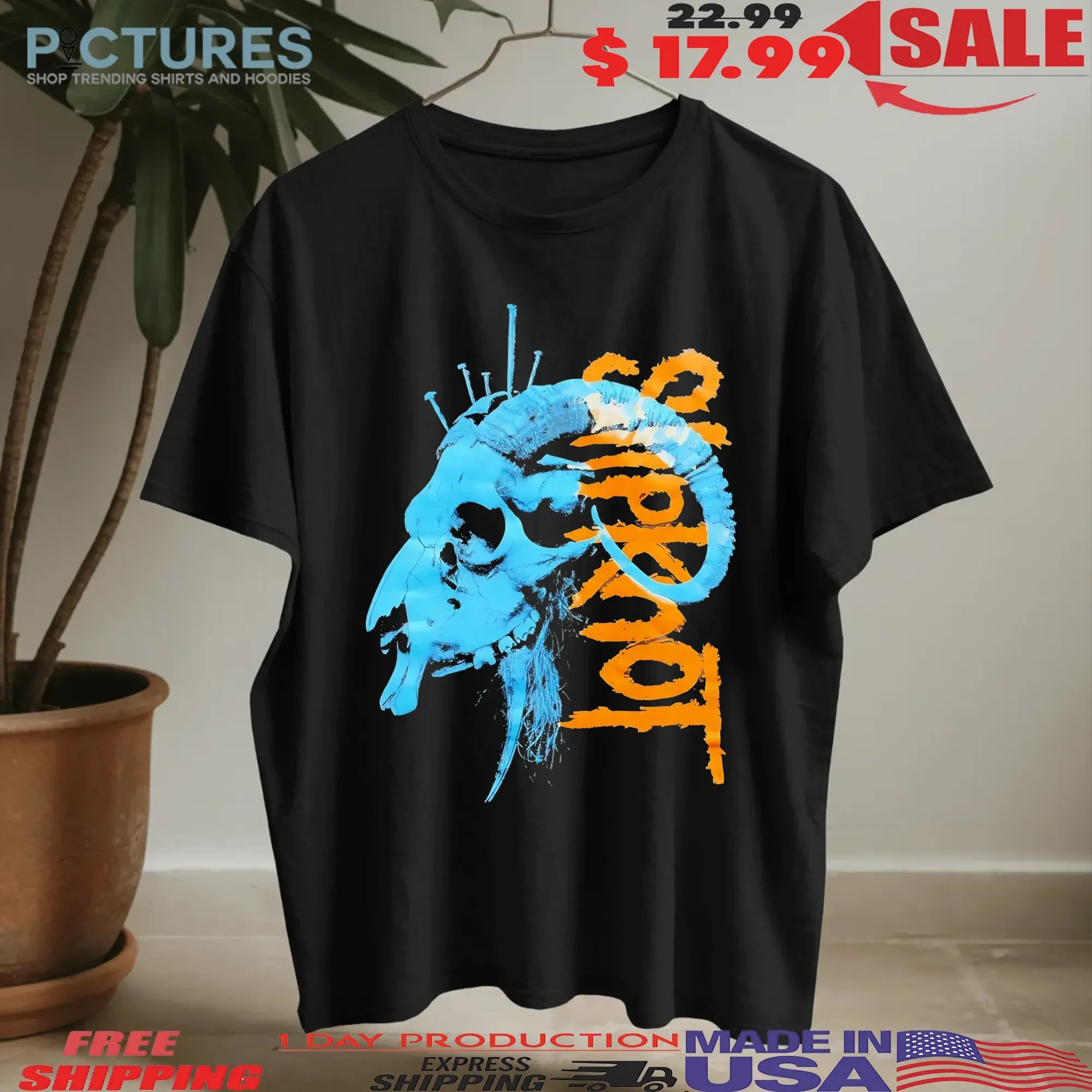 Slipknot Ram Skull Nails T Shirt
