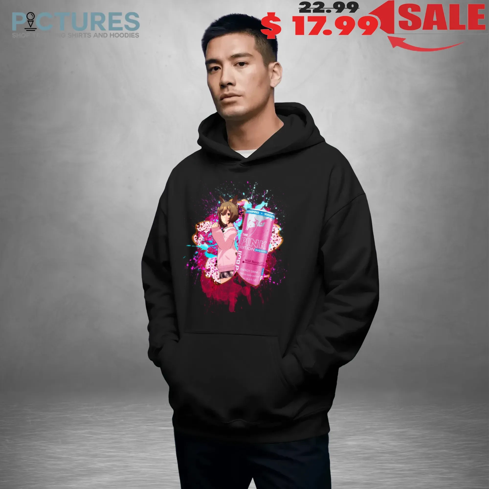 Smart Falcon Uma Musume Red Bull The Pink Edition Sugarfree Wild Berries Energy Drink Anime Mashup T Shirt