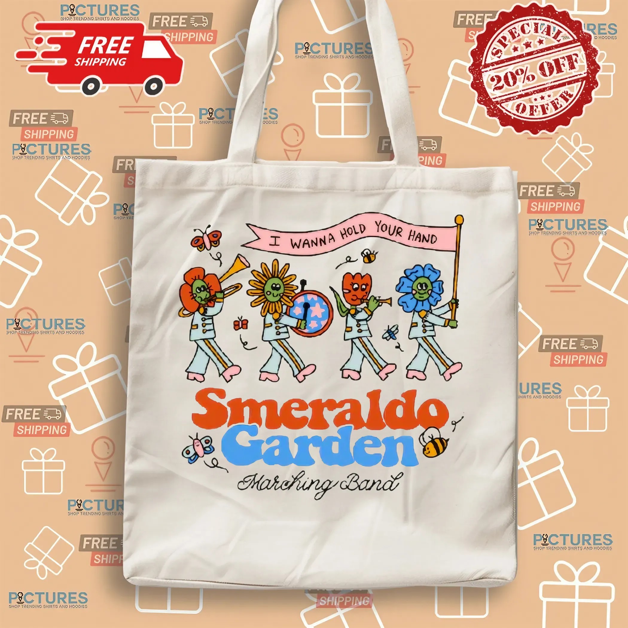 Smeraldo Garden Marching Band I Wanna Hold Your Hand T Shirt