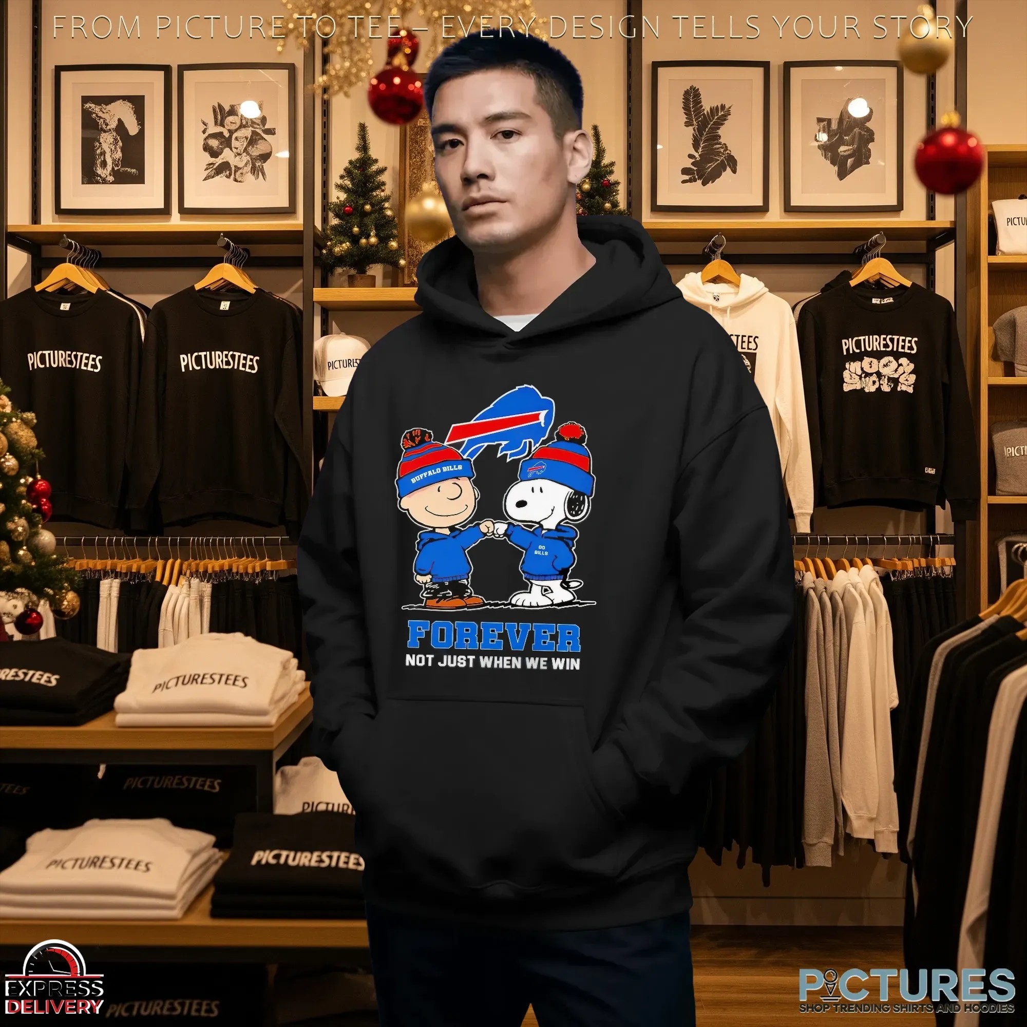 Snoopy And Charlie Brown Buffalo Bills Fans Forever Not Just When We Win Go Bills T Shirt