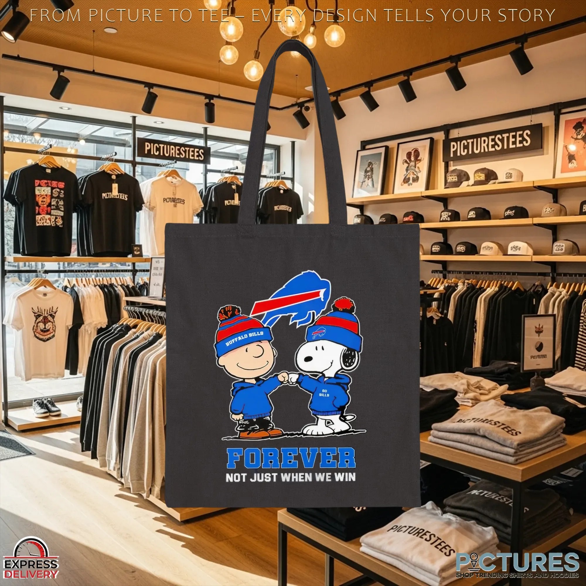 Snoopy And Charlie Brown Buffalo Bills Fans Forever Not Just When We Win Go Bills T Shirt