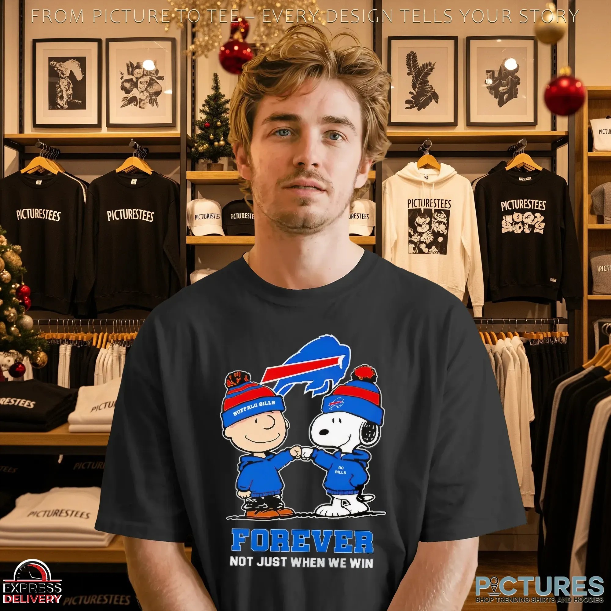 Snoopy And Charlie Brown Buffalo Bills Fans Forever Not Just When We Win Go Bills T Shirt