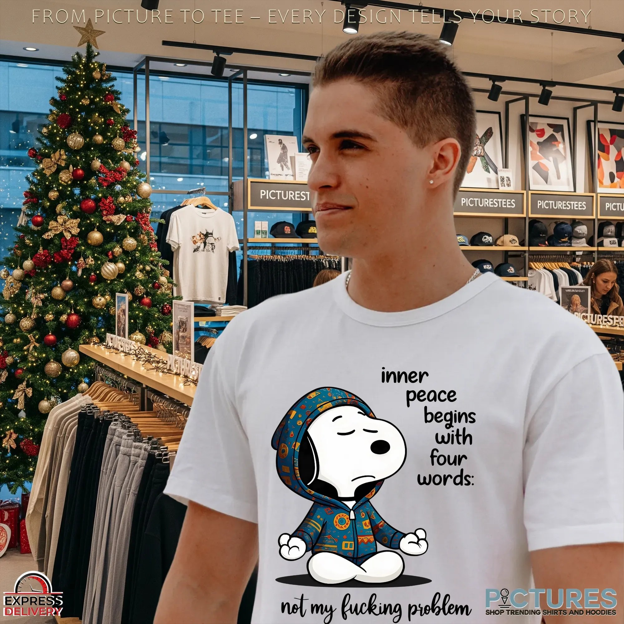 Snoopy Inner Peace Begins With Four Words not My Fucking Problem T Shirt