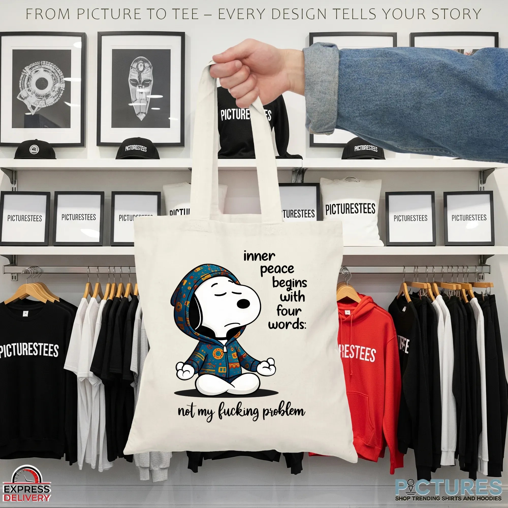 Snoopy Inner Peace Begins With Four Words not My Fucking Problem T Shirt