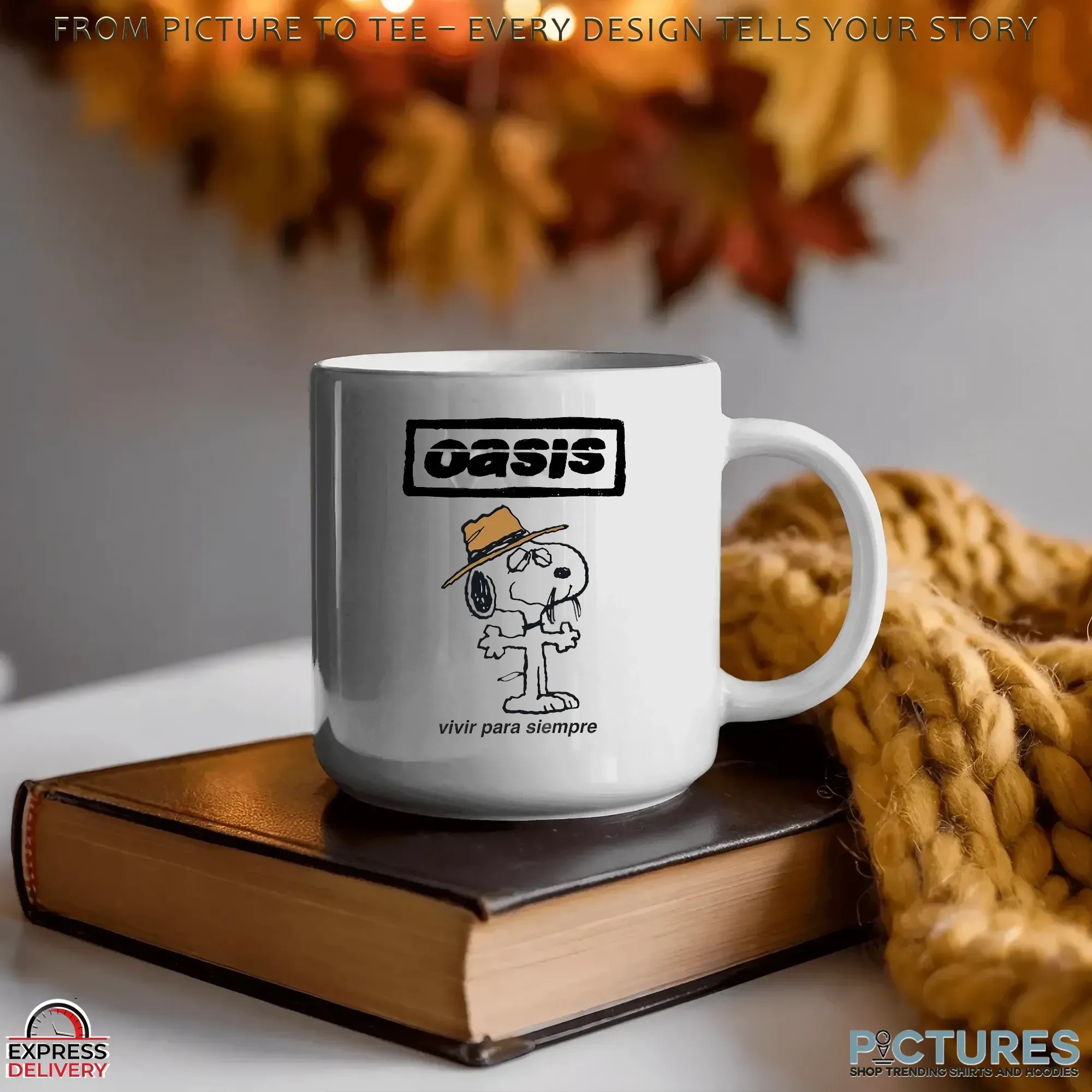 Snoopy Oasis Live Forever Vivir Para Siempre Cartoon Music Mashup T Shirt