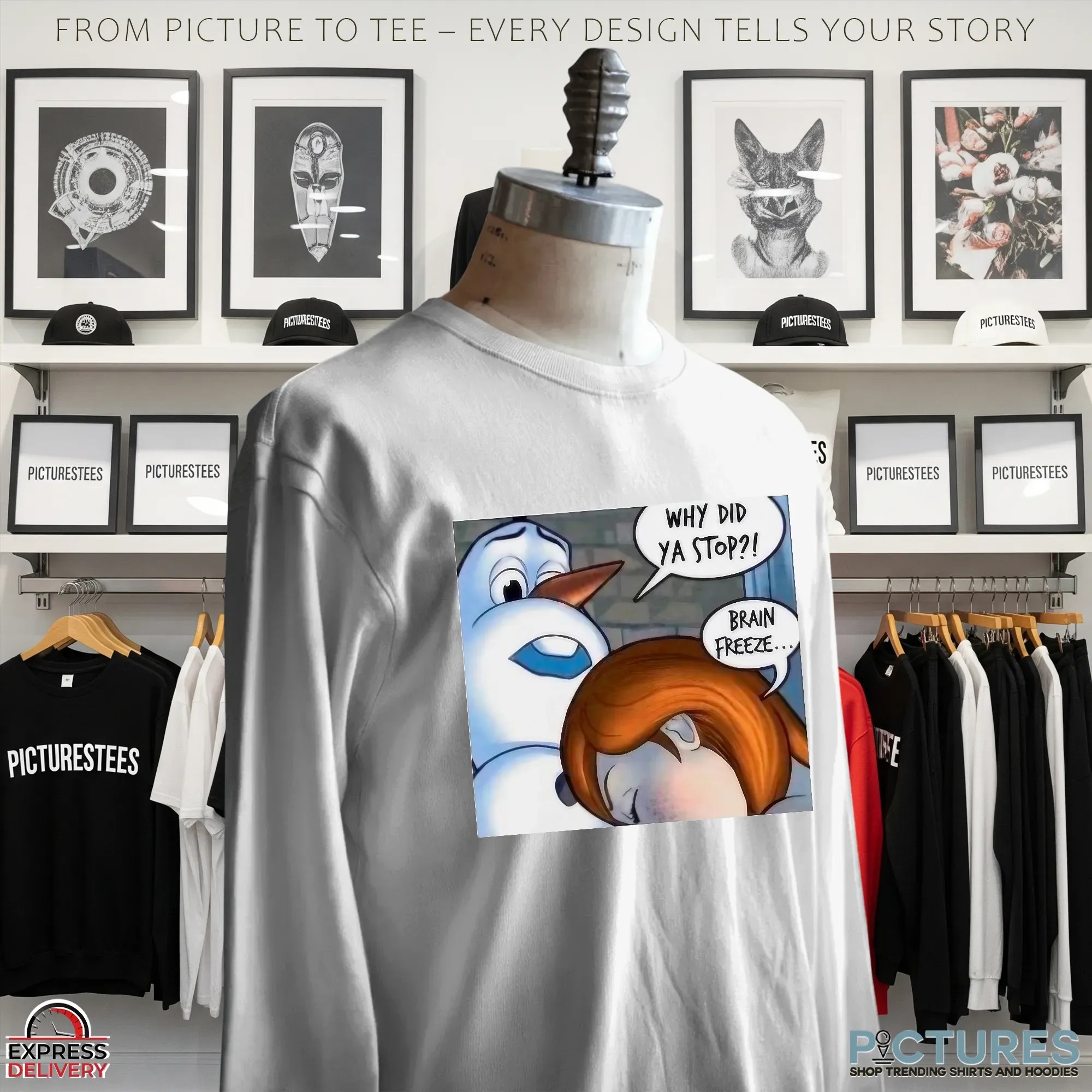 Snowman Why Did Ya Stop Brain Freeze Christmas Meme T Shirt