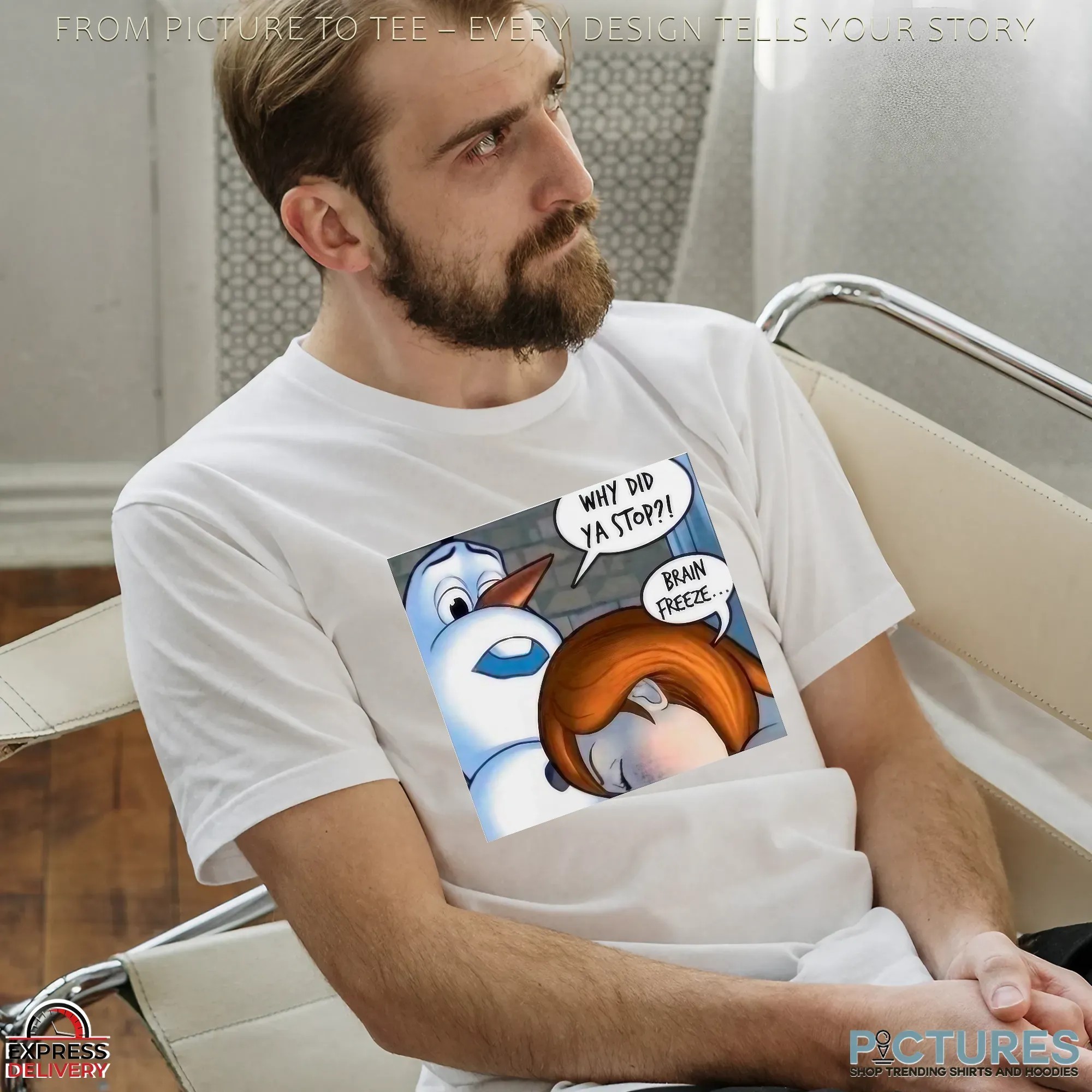 Snowman Why Did Ya Stop Brain Freeze Christmas Meme T Shirt