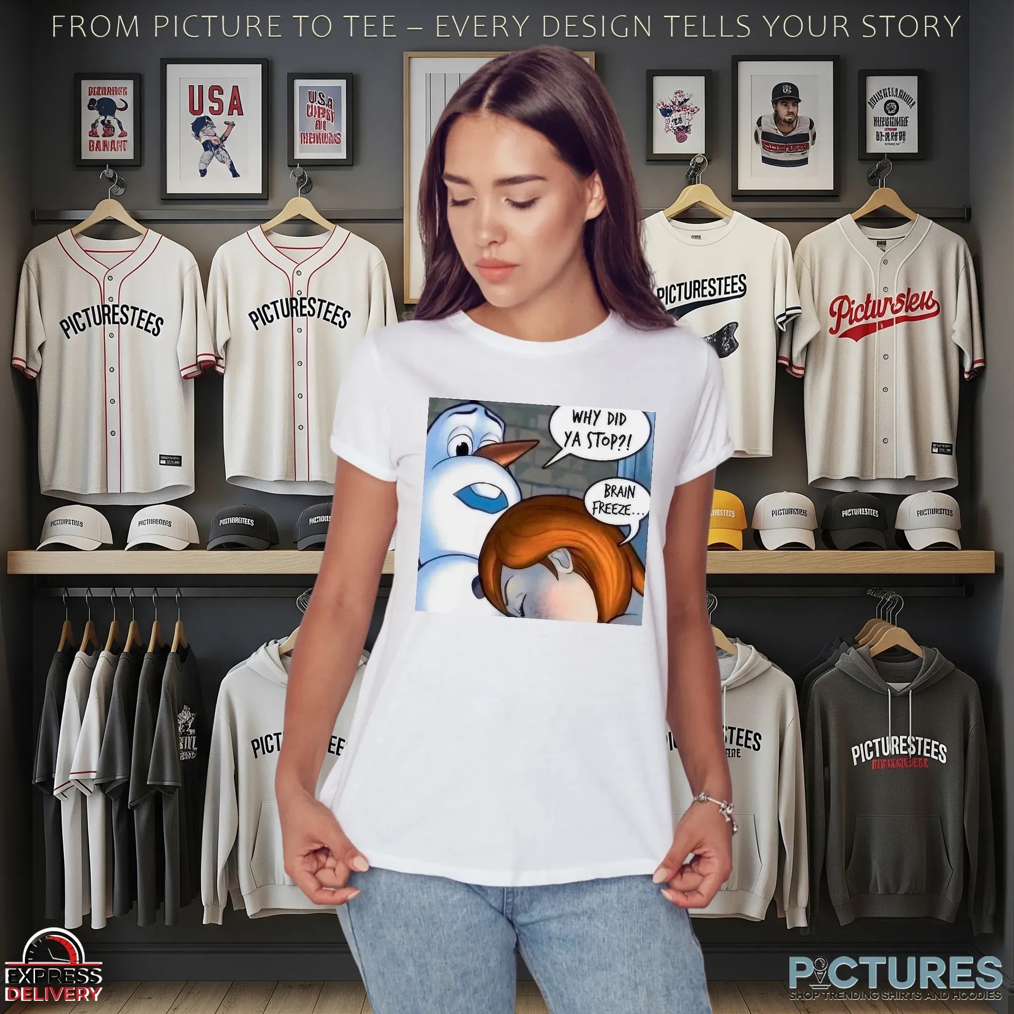 Snowman Why Did Ya Stop Brain Freeze Christmas Meme T Shirt