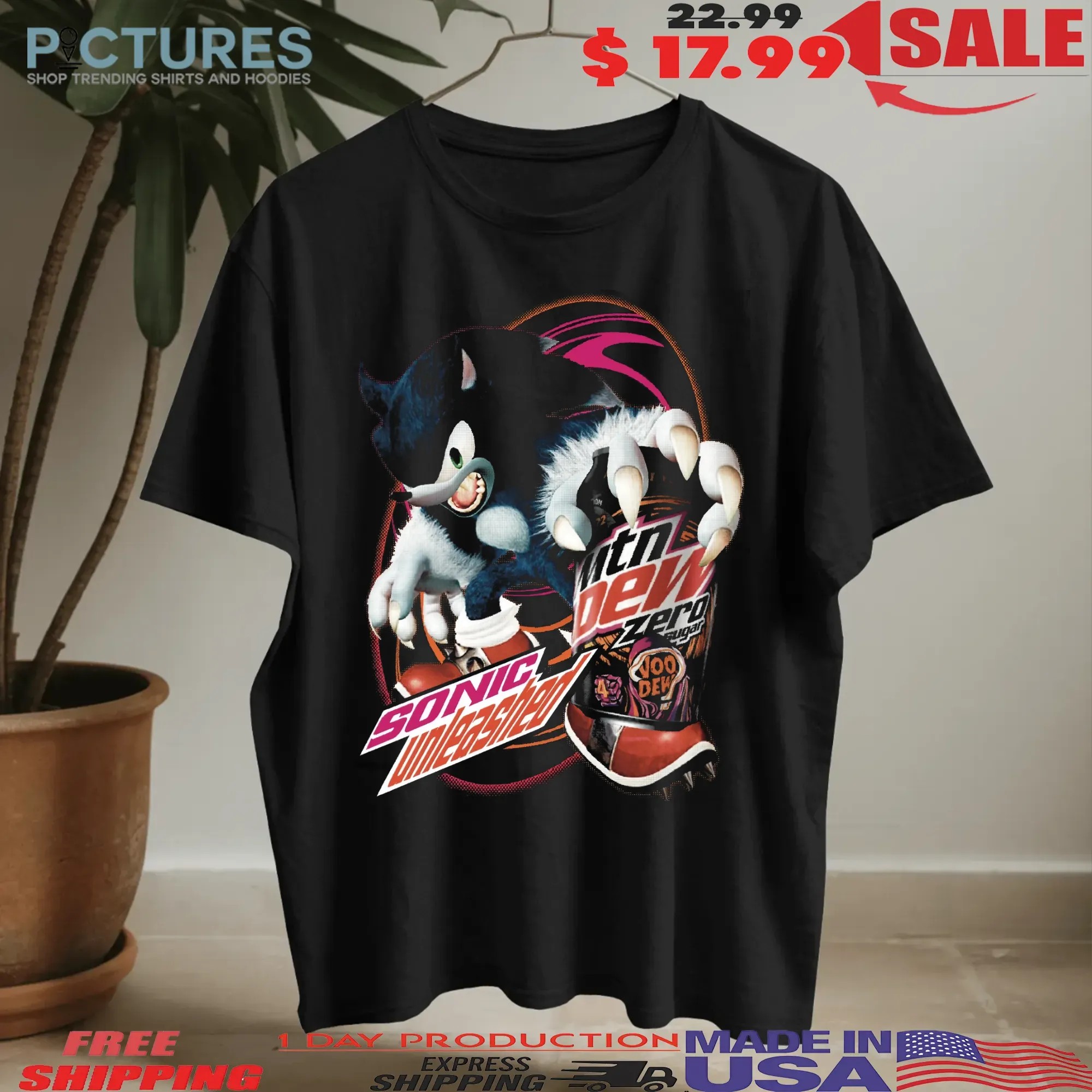 Sonic Unleashed Werehog Mountain Dew VooDew Zero Sugar Mashup T Shirt