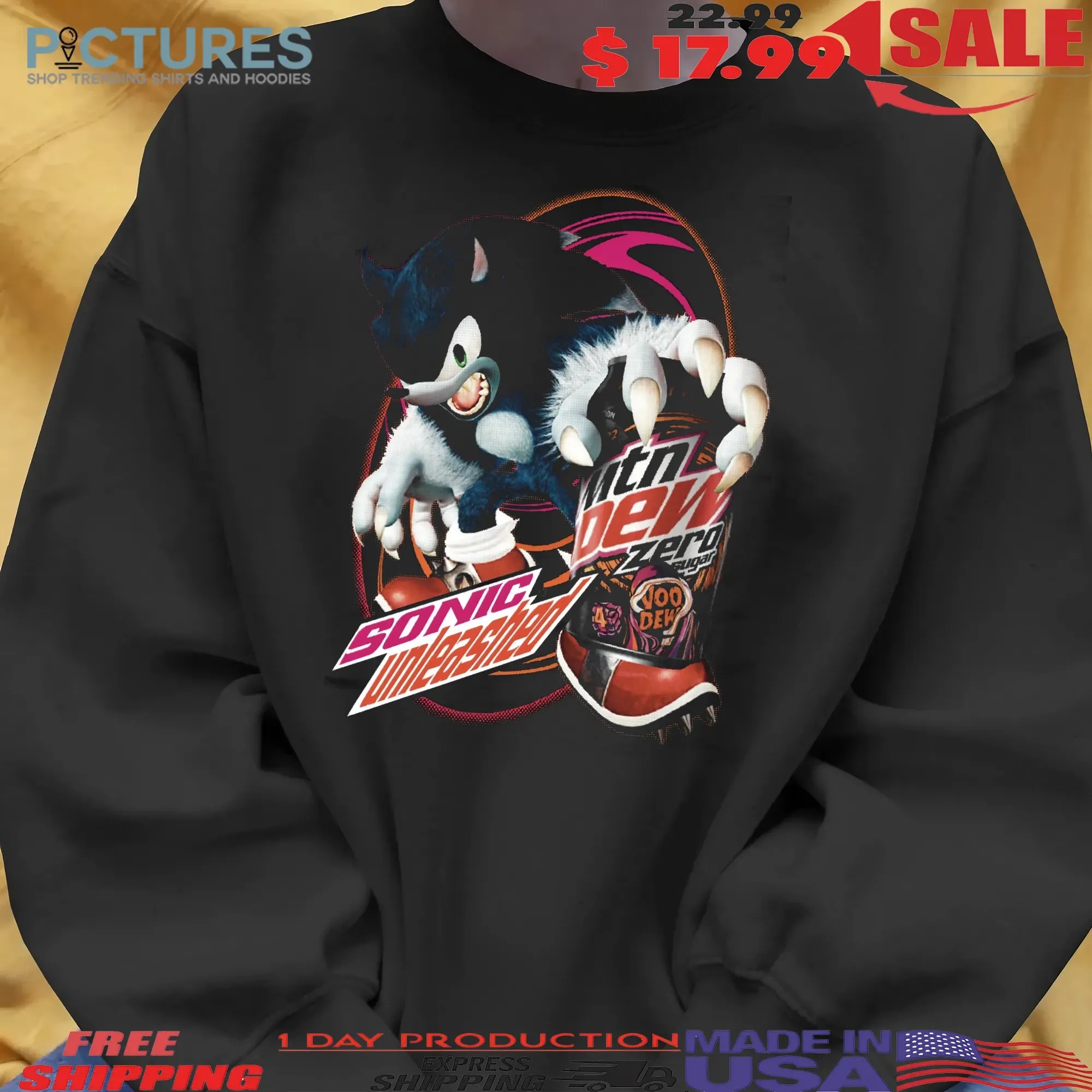 Sonic Unleashed Werehog Mountain Dew VooDew Zero Sugar Mashup T Shirt