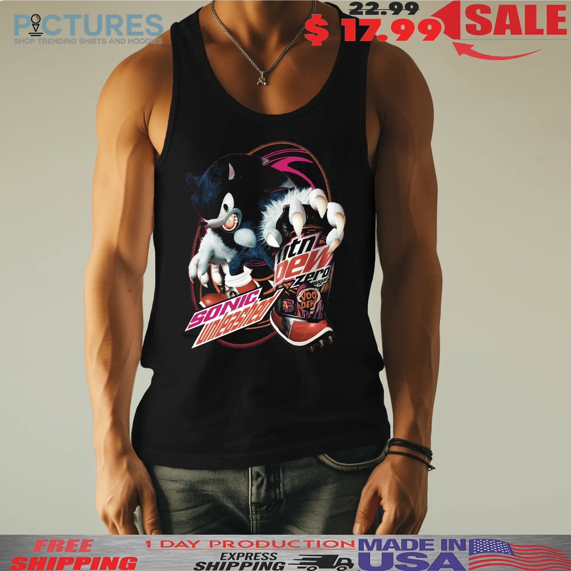 Sonic Unleashed Werehog Mountain Dew VooDew Zero Sugar Mashup T Shirt