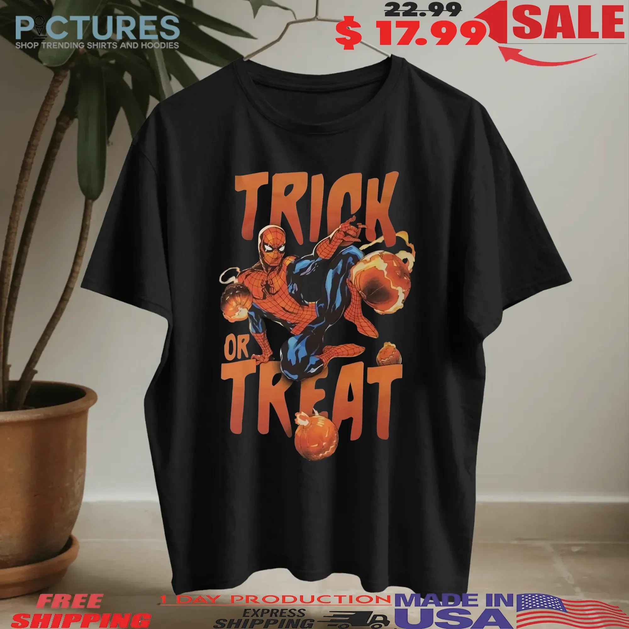 Spider-Man Trick or Treat Halloween Marvel Spooky Season T Shirt