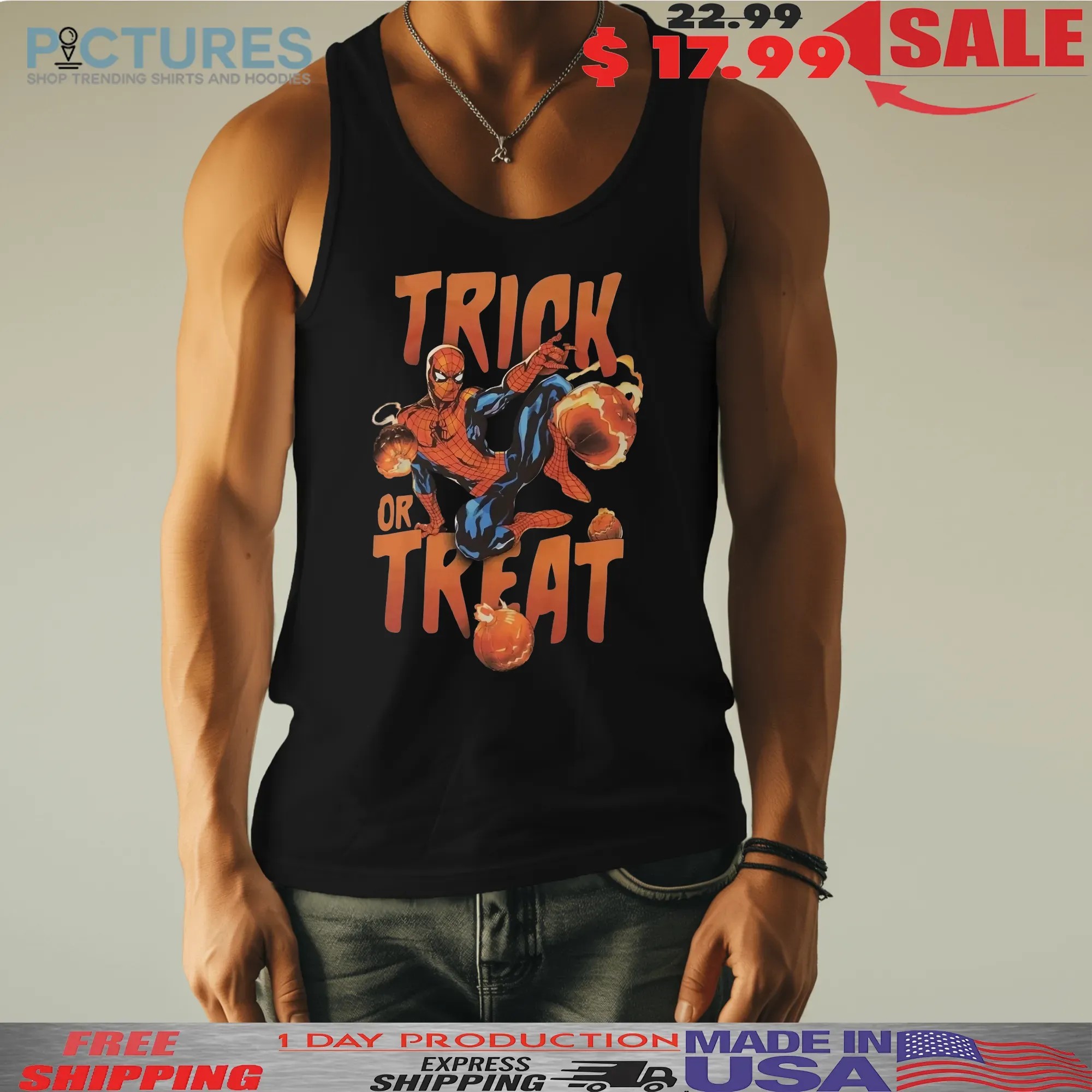 Spider-Man Trick or Treat Halloween Marvel Spooky Season T Shirt