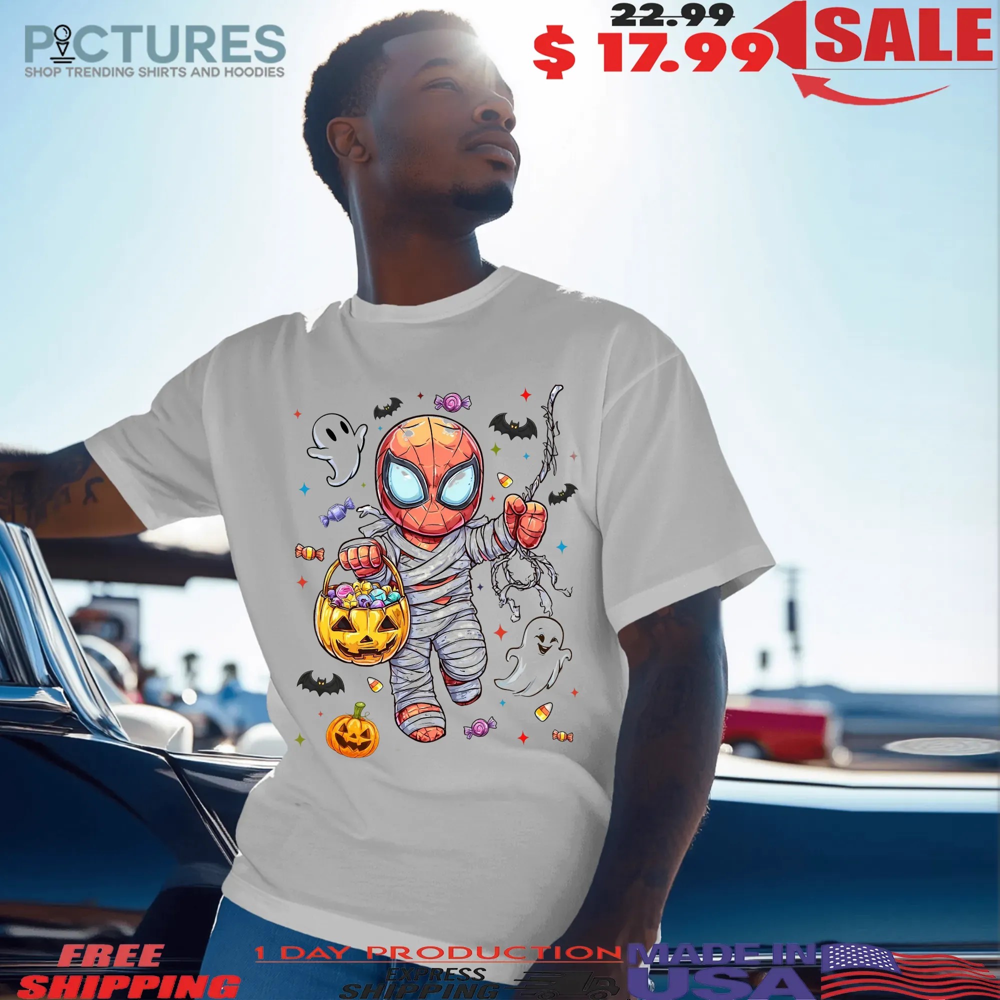 Spider Halloween Cute Chibi Superhero Trick Or Treat Spooky Season T Shirt