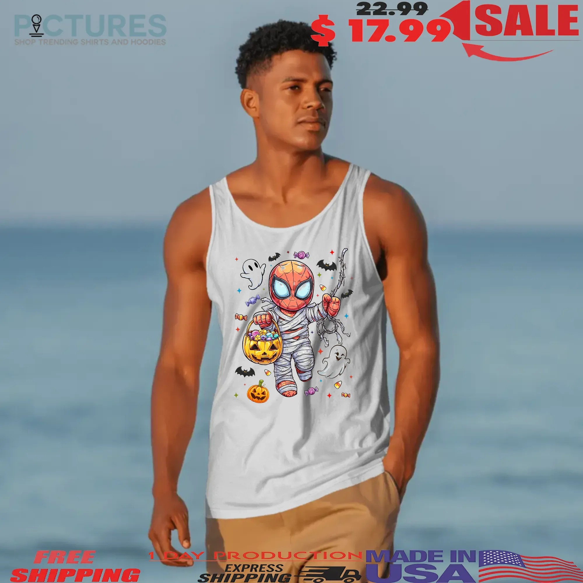Spider Halloween Cute Chibi Superhero Trick Or Treat Spooky Season T Shirt