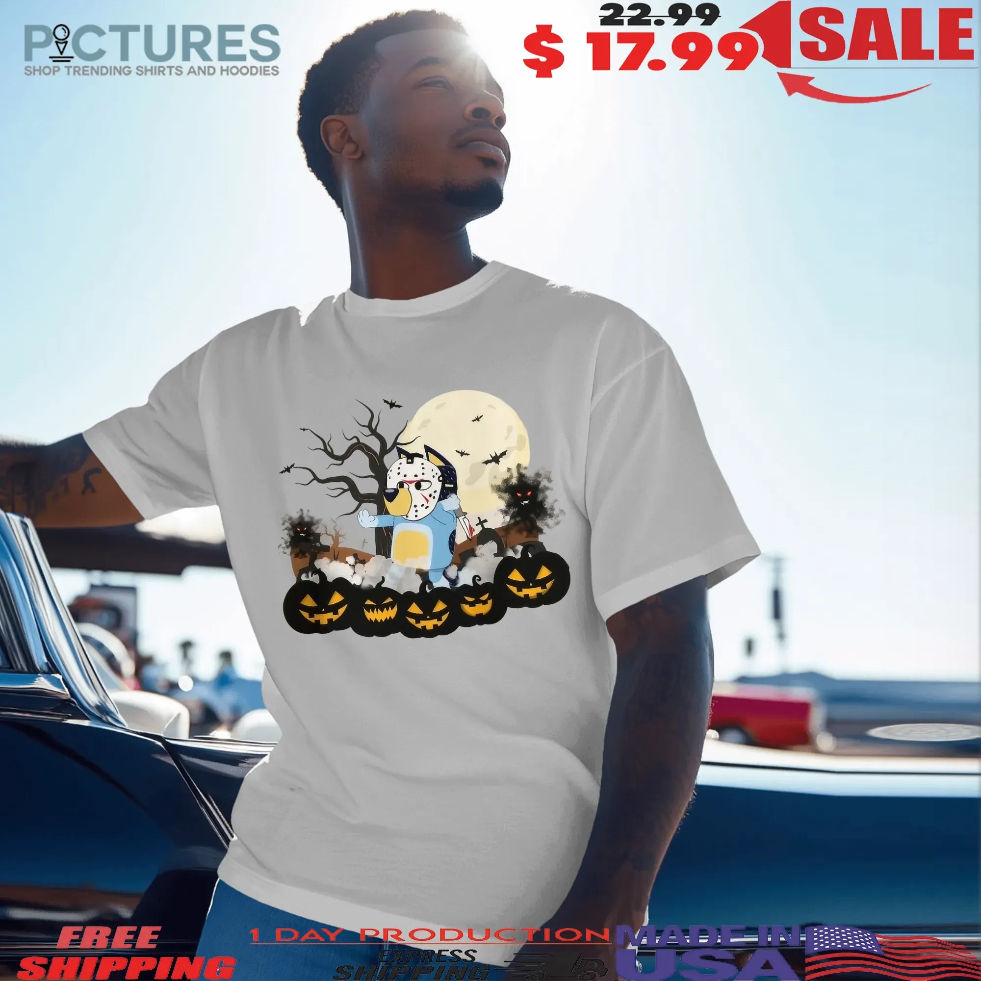 Spooky Bluey Halloween Horror Family Matching T Shirt