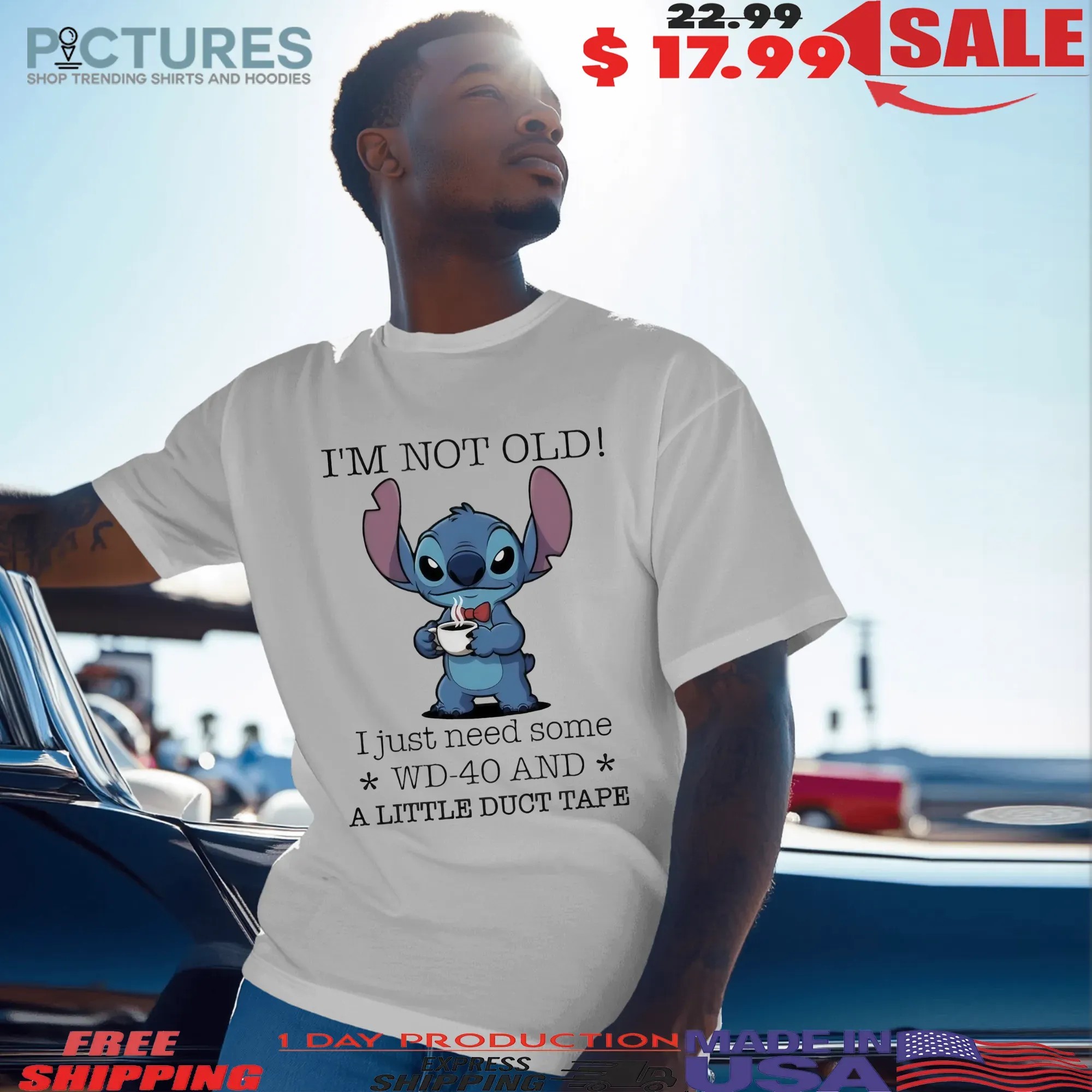 Stitch Coffee I’m Not Old I Just Need Some Wd 40 And A Little Duct Tape Meme T Shirt