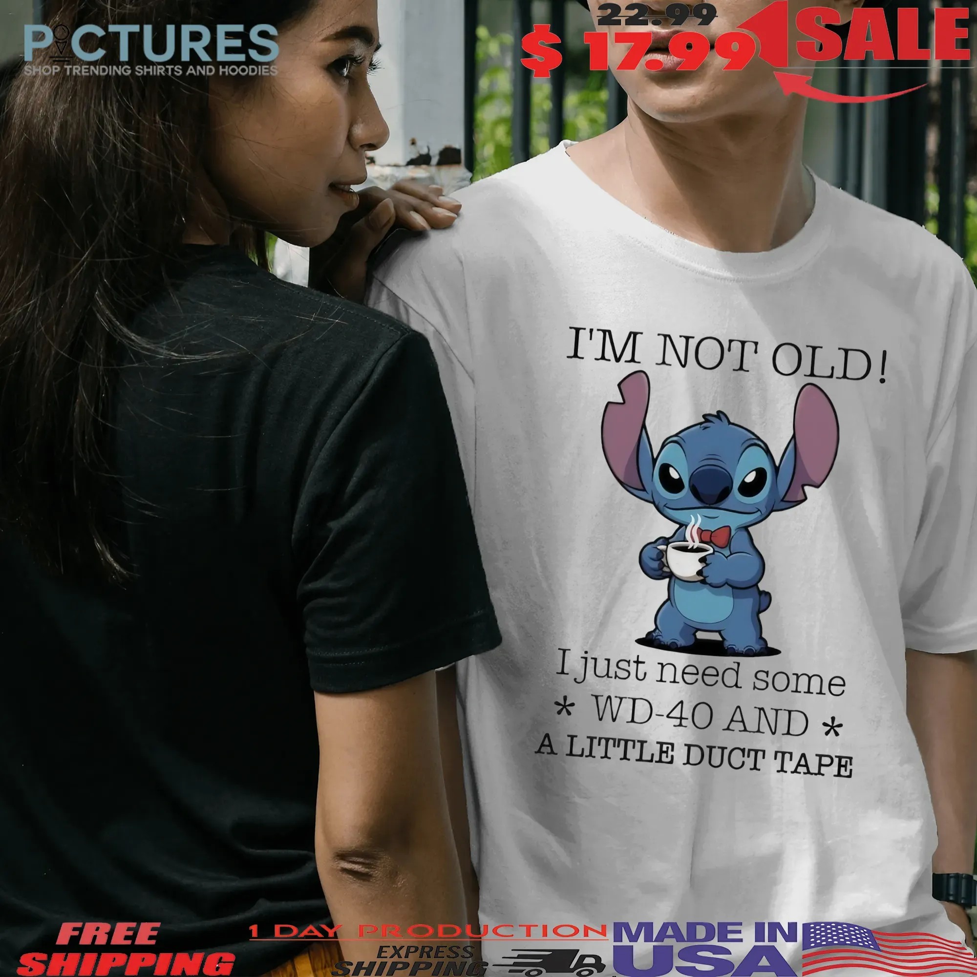 Stitch Coffee I’m Not Old I Just Need Some Wd 40 And A Little Duct Tape Meme T Shirt