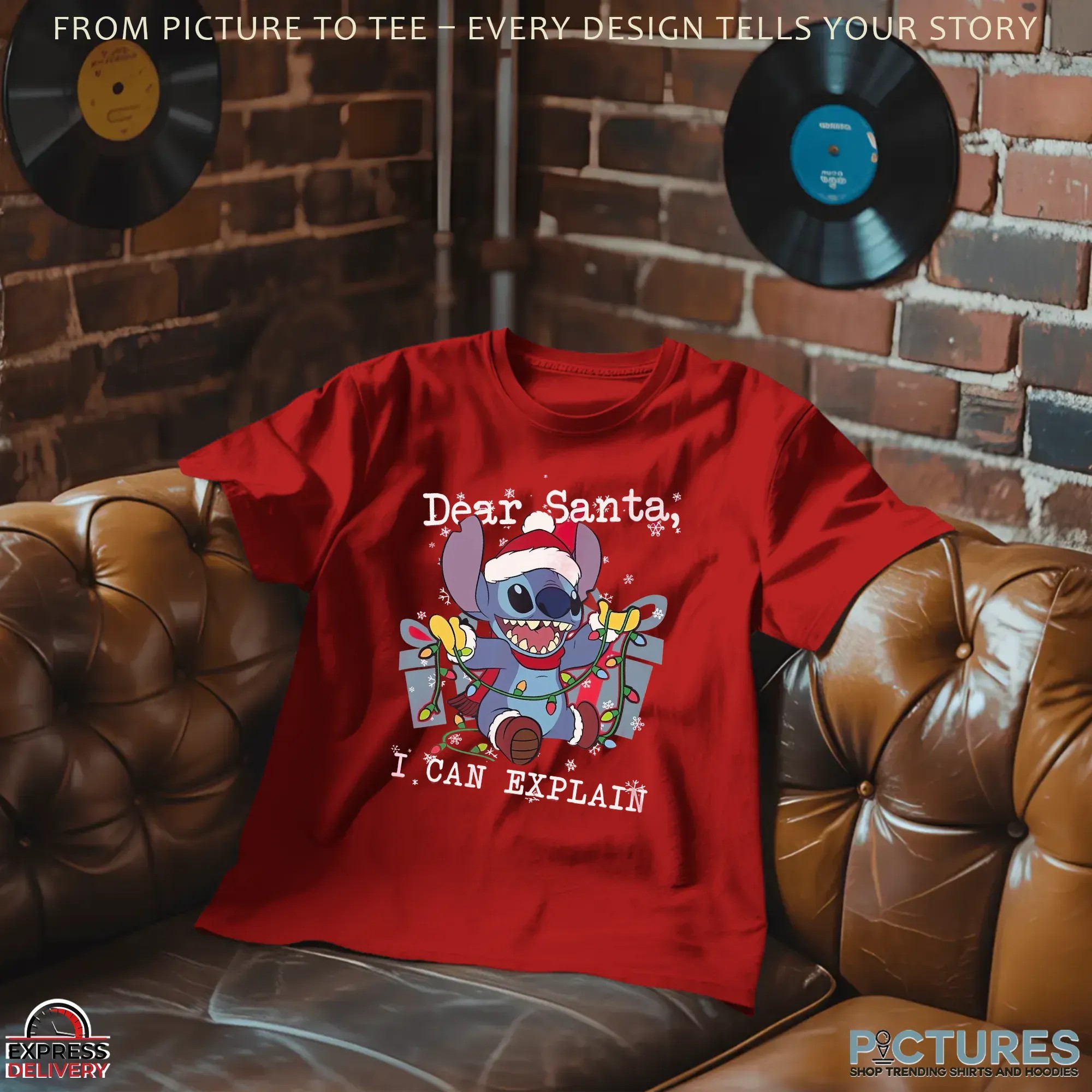 Stitch Dear Santa I Can Explain Merry Christmas Graphic T Shirt