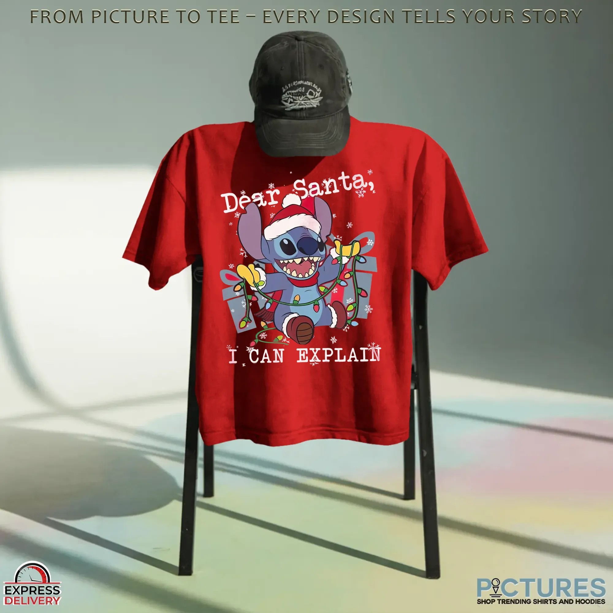 Stitch Dear Santa I Can Explain Merry Christmas Graphic T Shirt