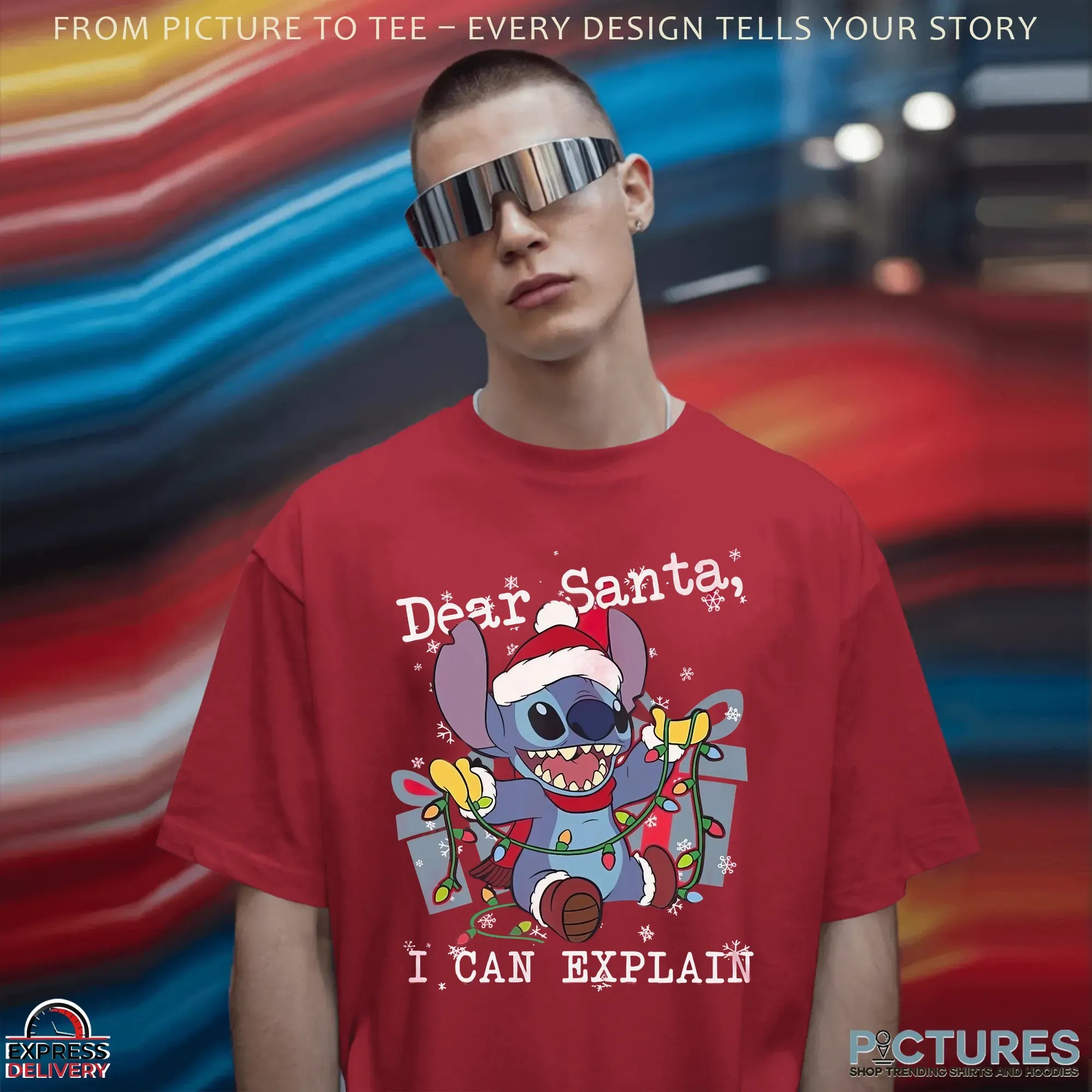 Stitch Dear Santa I Can Explain Merry Christmas Graphic T Shirt