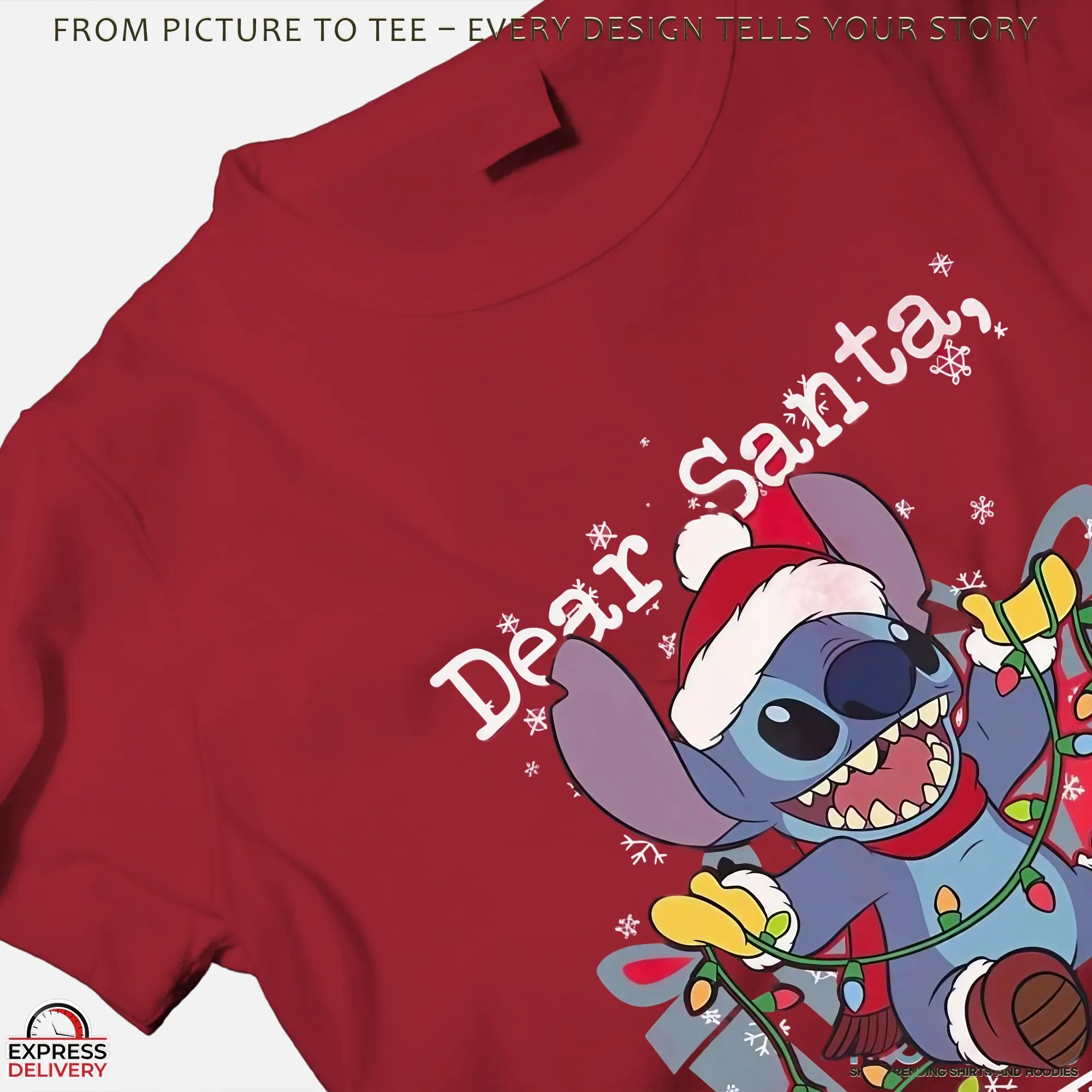 Stitch Dear Santa I Can Explain Merry Christmas Graphic T Shirt