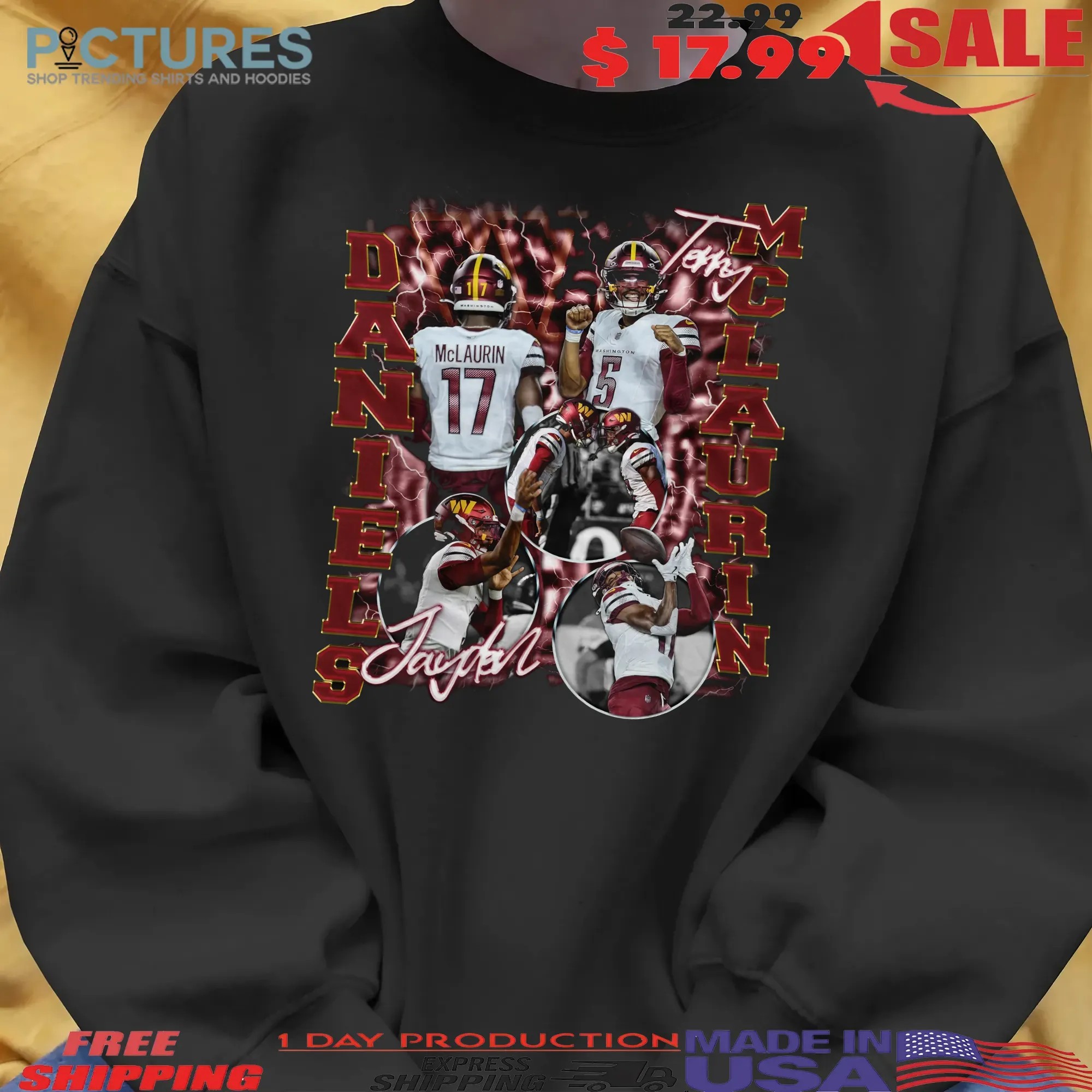 Style Jayden Daniels and Terry Mclaurin Washington Commanders Vintage Bootleg T Shirt