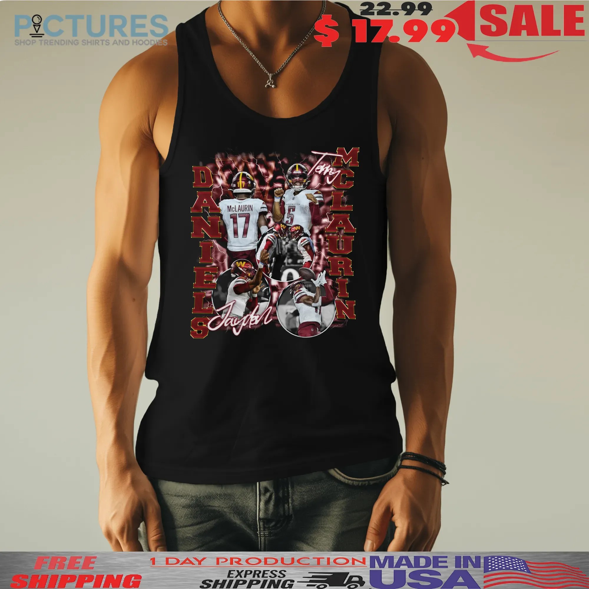 Style Jayden Daniels and Terry Mclaurin Washington Commanders Vintage Bootleg T Shirt