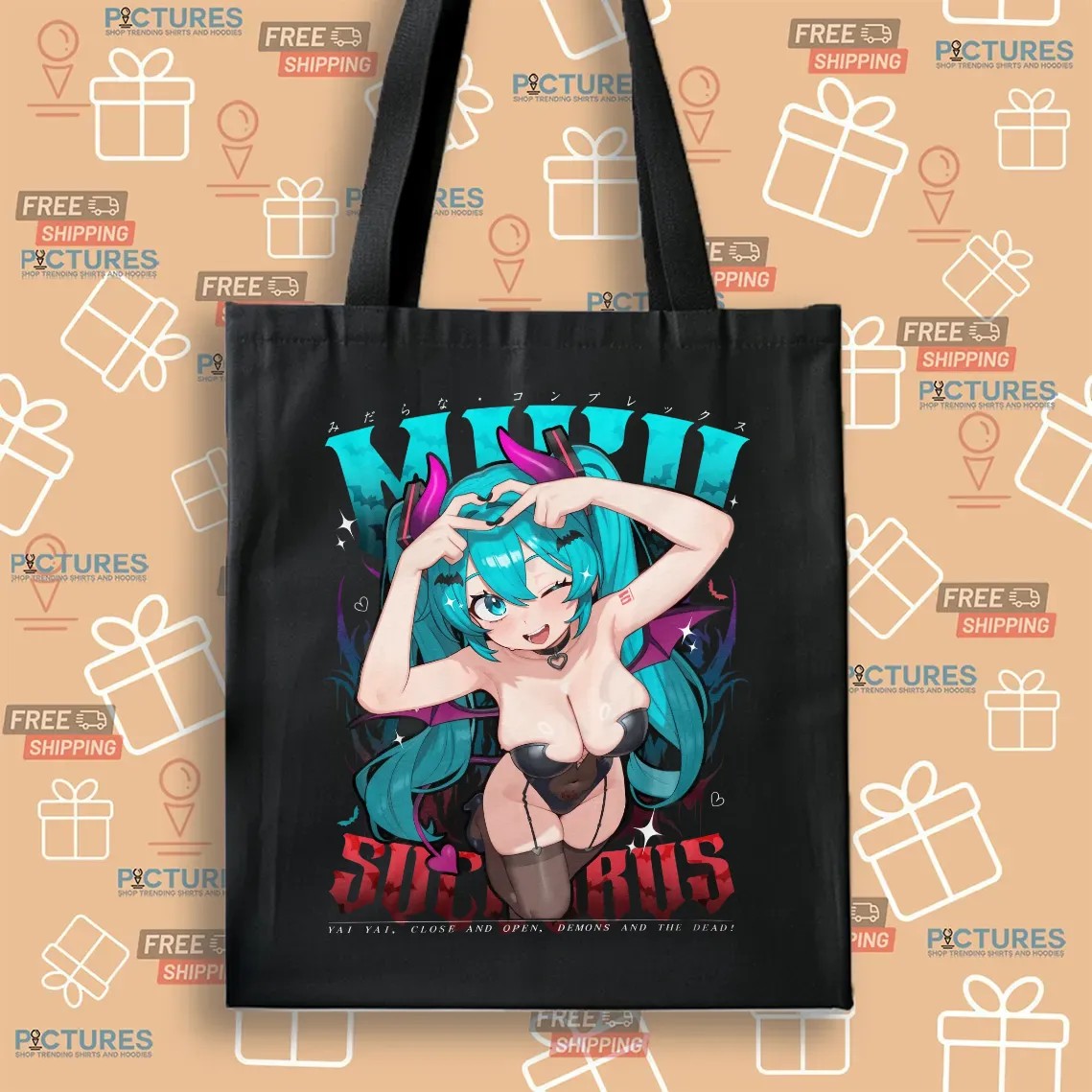 Succubus Miku Yai Yai Close And Open Demons And The Dead Graphic T Shirt