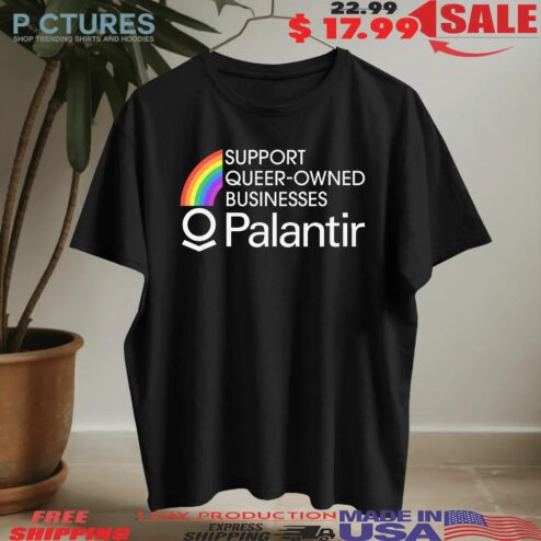Support Queer-Owned Businesses Palantir Rainbow T Shirt