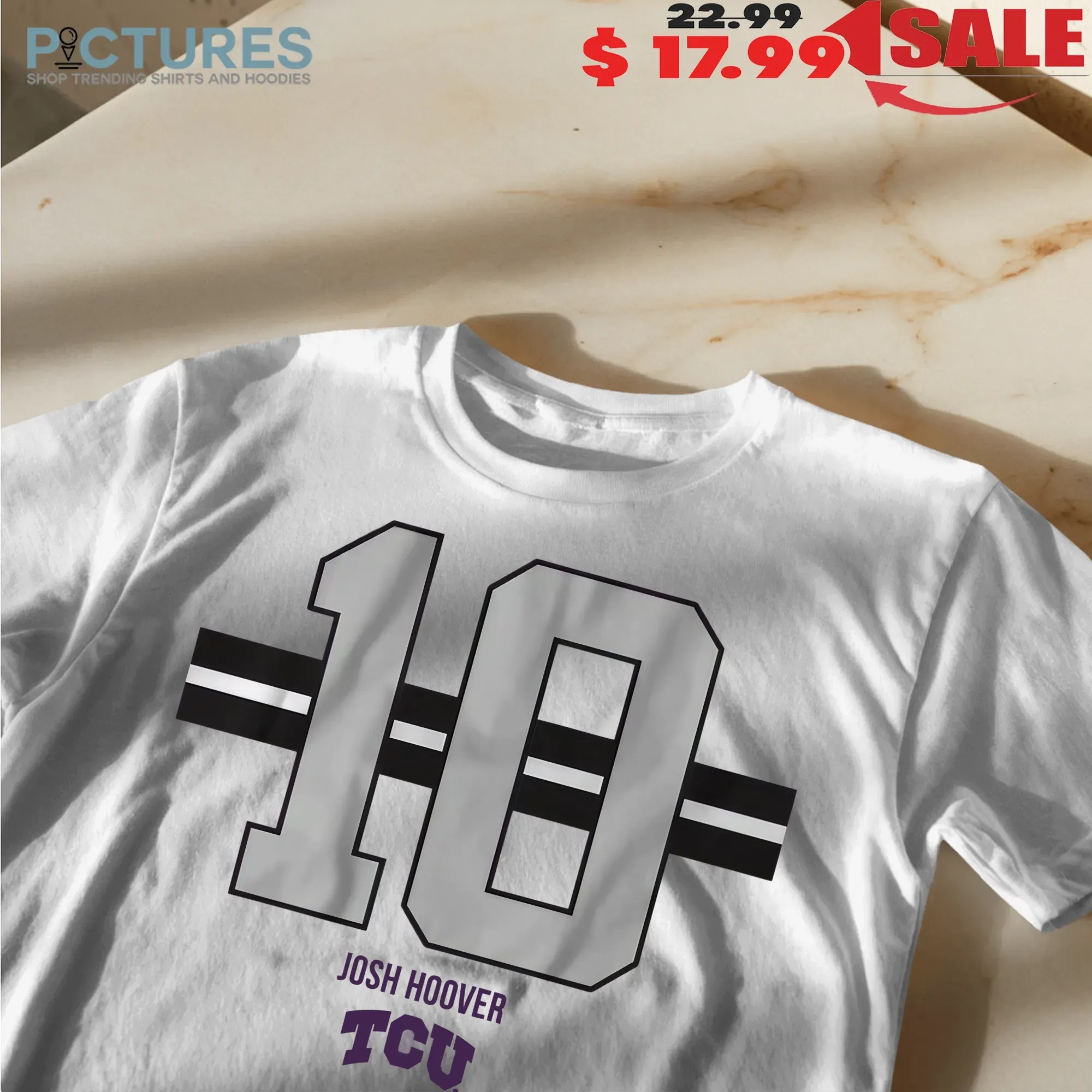 TCU Horned Frogs Football Josh Hoover 10 Stripe T Shirt
