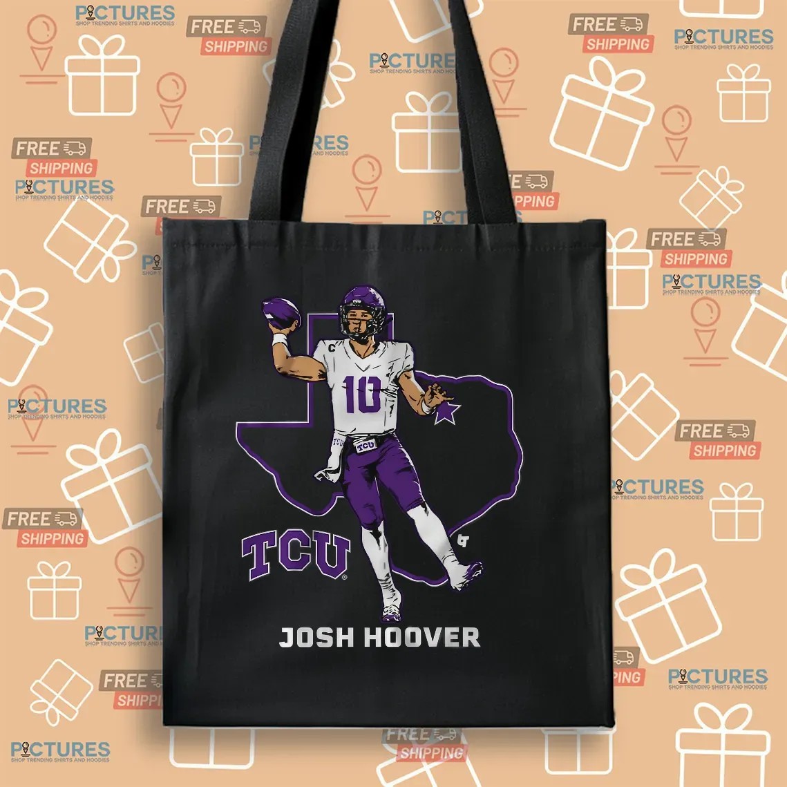 TCU Horned Frogs Football Josh Hoover State Star Graphic T Shirt