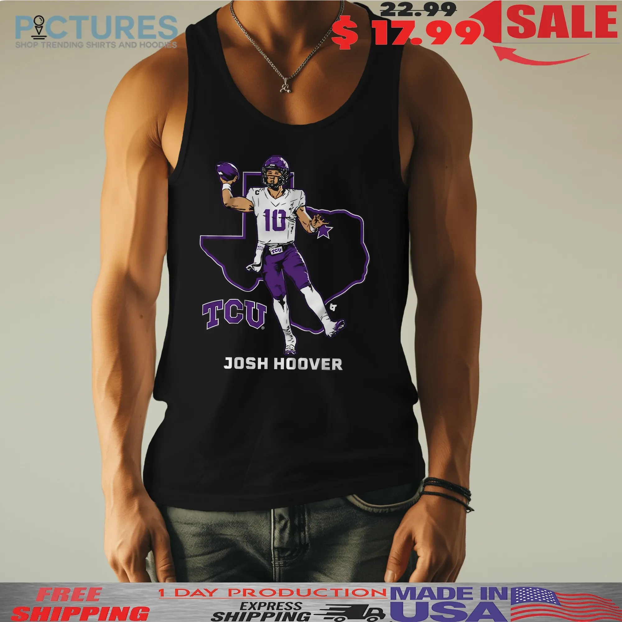 TCU Horned Frogs Football Josh Hoover State Star Graphic T Shirt