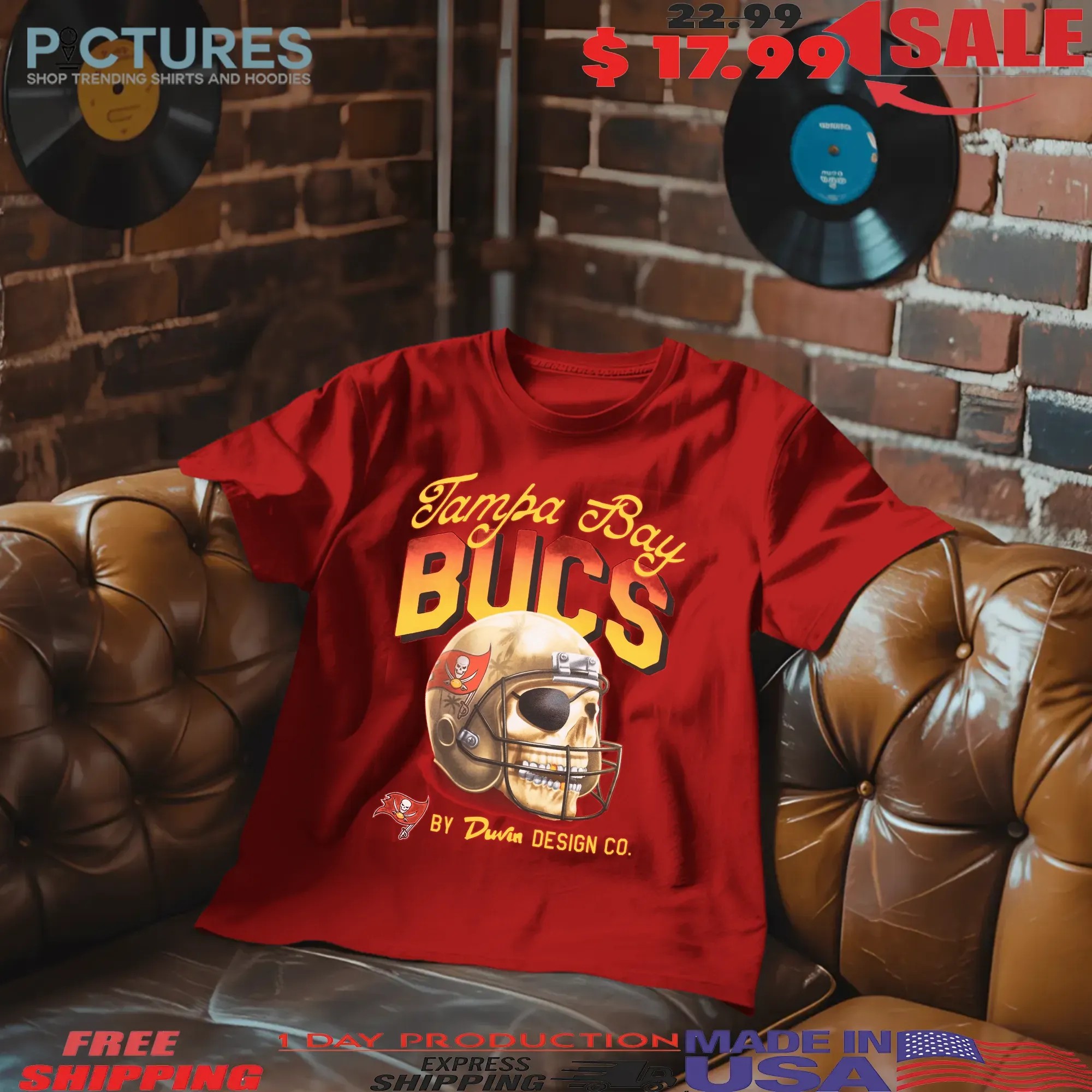 Tampa Bay Buccaneers 50 Seasons Of The Krewe Helmet Skull T Shirt