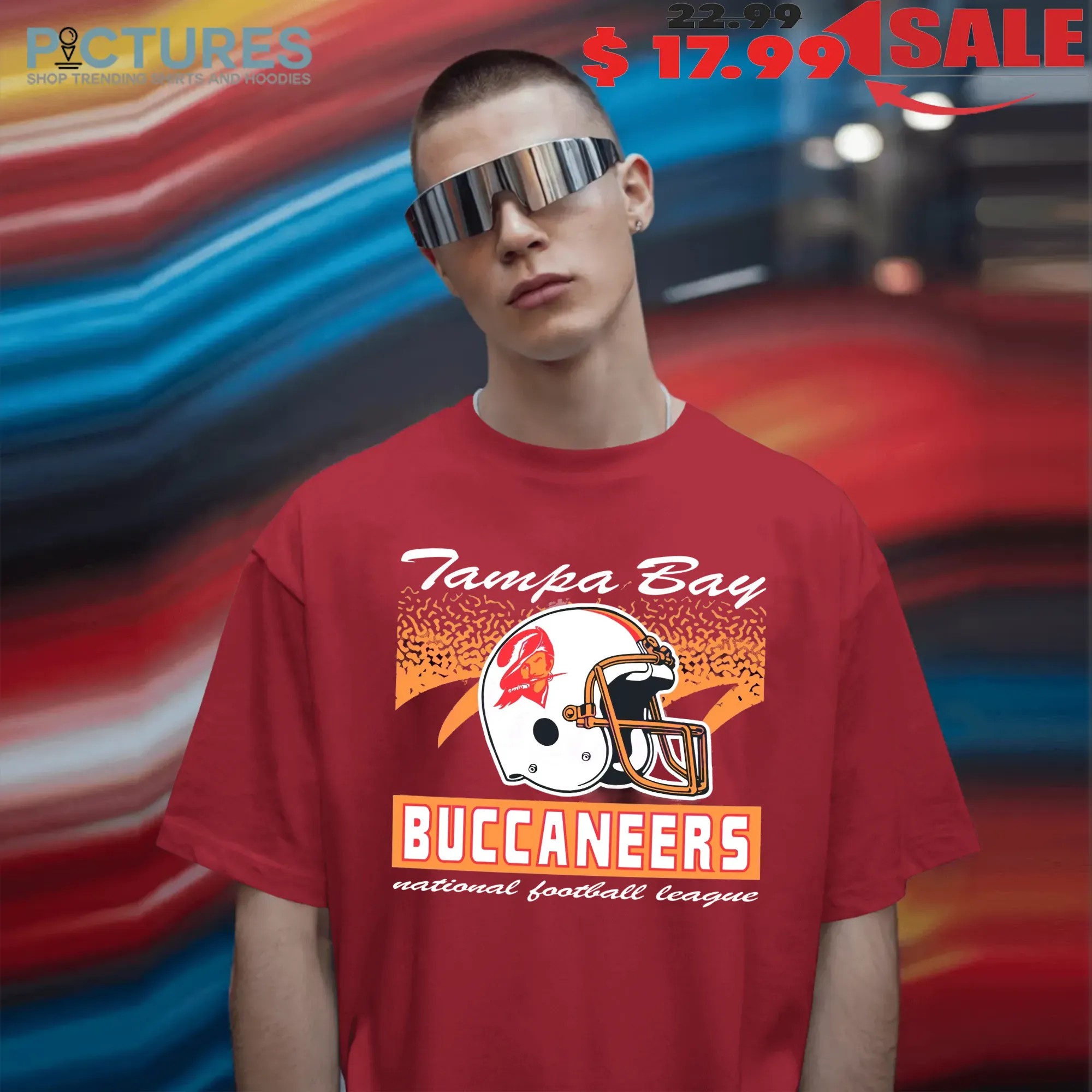 Tampa Bay Buccaneers Historic Waver Football Helmet Team National Football League T Shirt