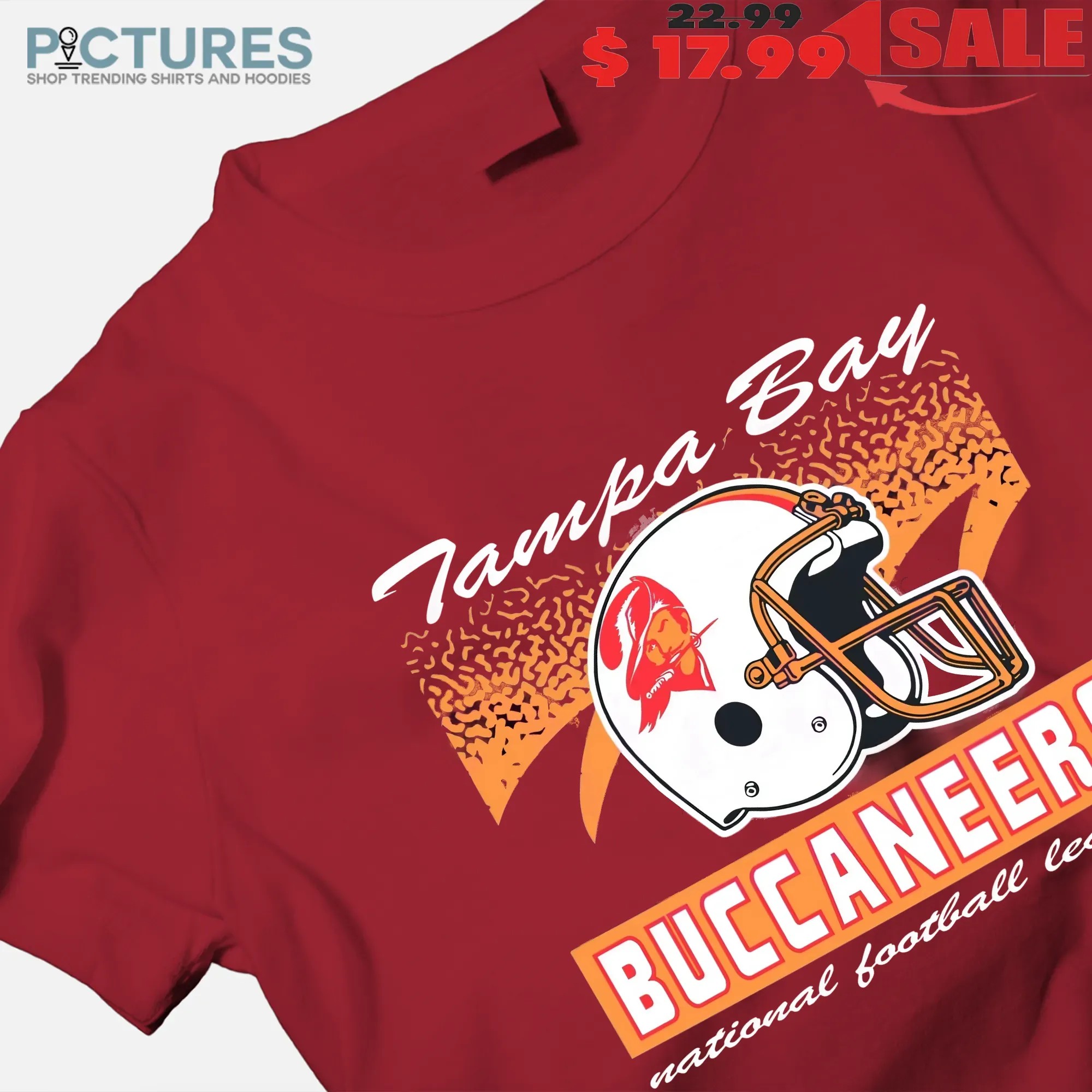 Tampa Bay Buccaneers Historic Waver Football Helmet Team National Football League T Shirt