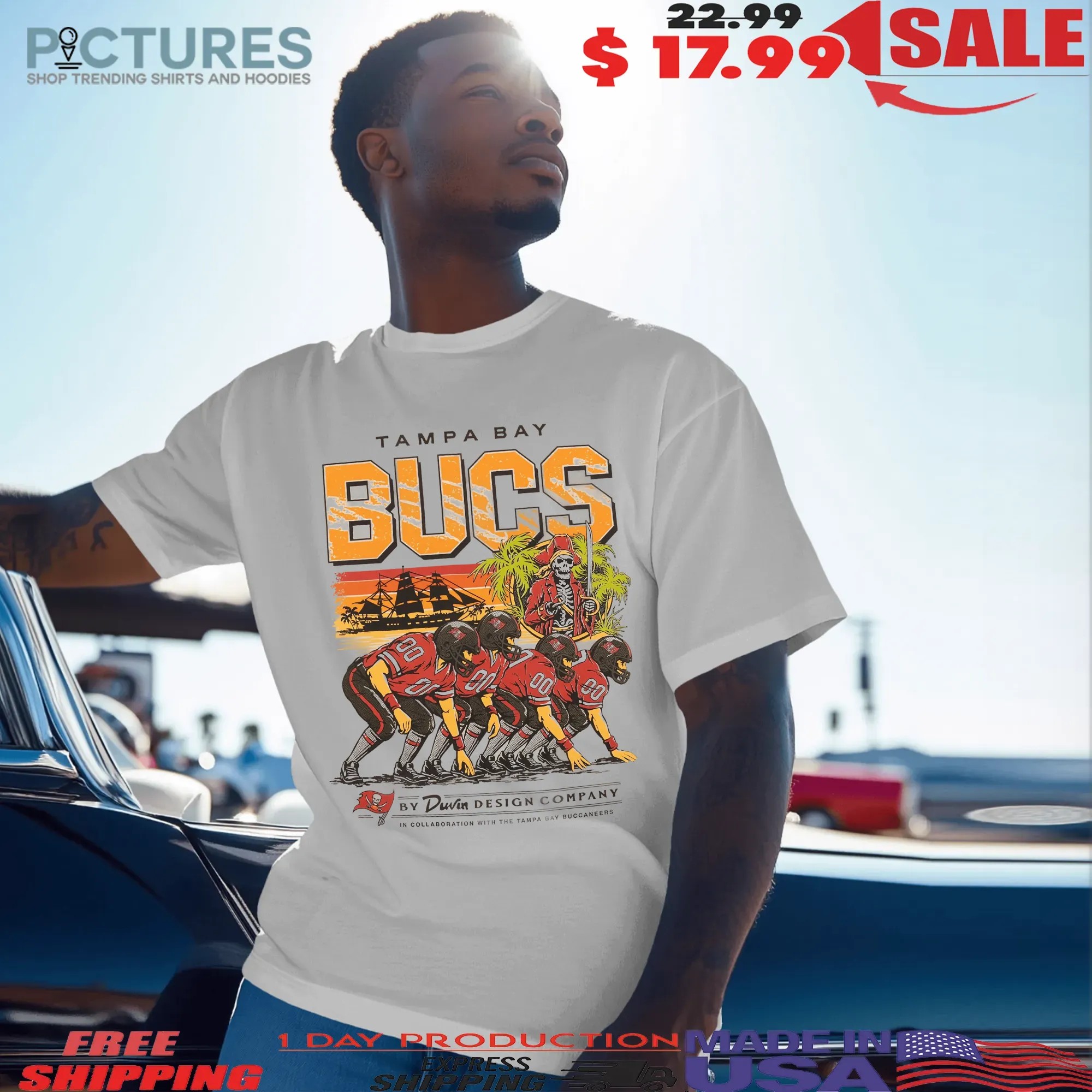 Tampa Bay Buccaneers Nfl 50 Seasons Of The Krewe Est 1976 Skull Pirate Football Graphic Shirt