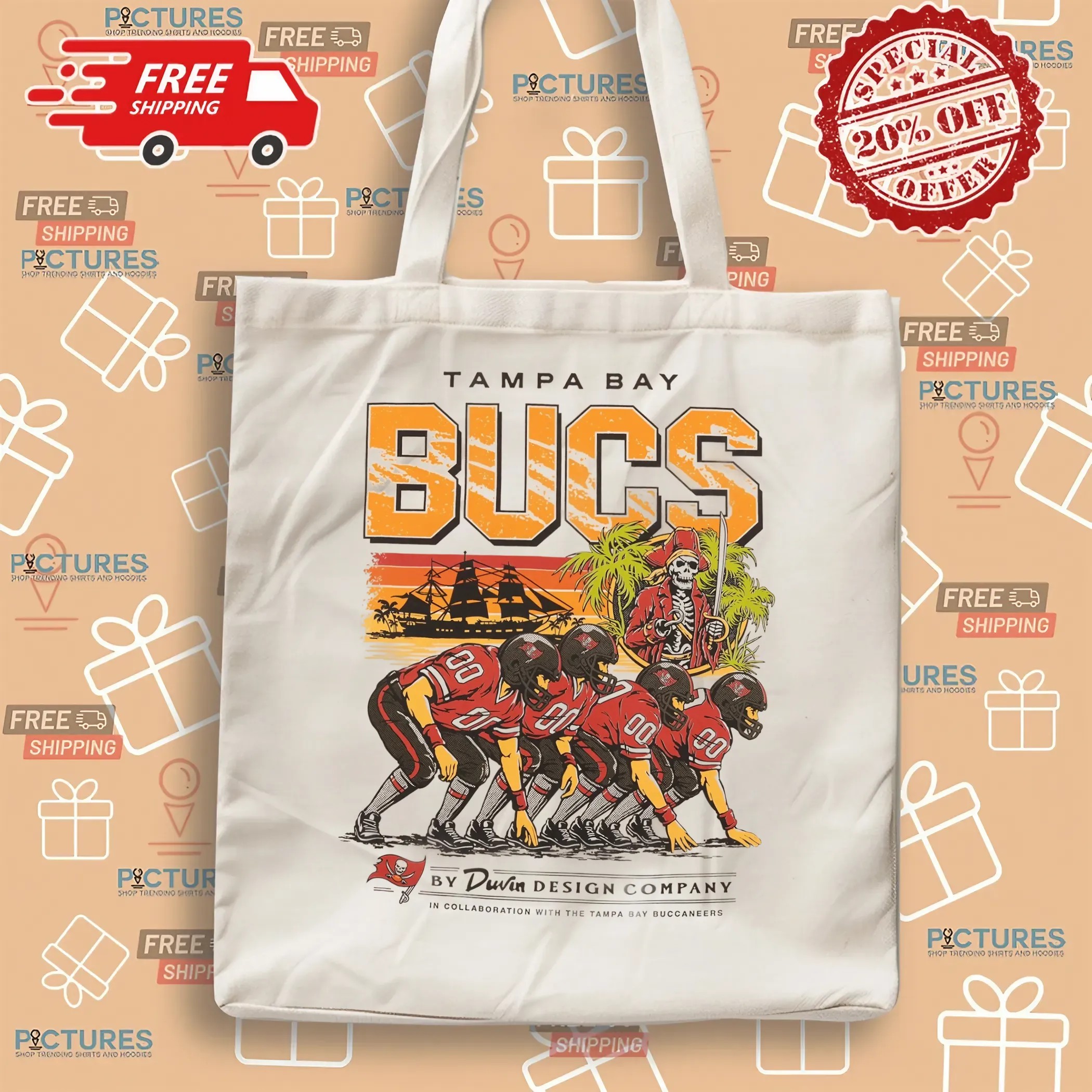 Tampa Bay Buccaneers Nfl 50 Seasons Of The Krewe Est 1976 Skull Pirate Football Graphic Shirt