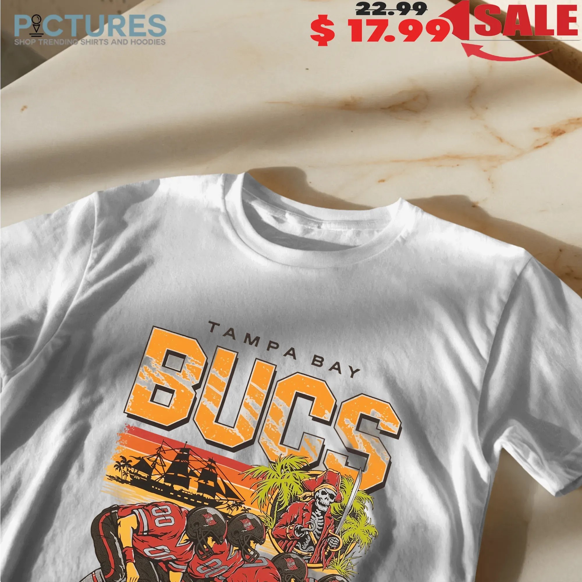 Tampa Bay Buccaneers Nfl 50 Seasons Of The Krewe Est 1976 Skull Pirate Football Graphic Shirt