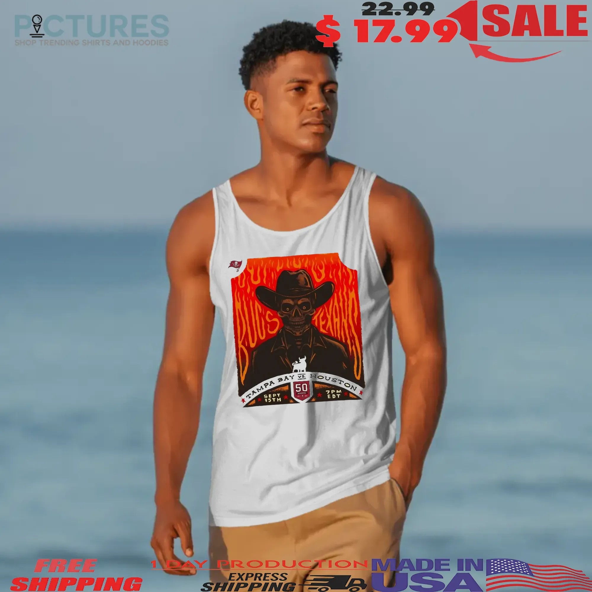 Tampa Bay Buccaneers Vs Houston Texans Nfl 2025 Gameday Skull T Shirt