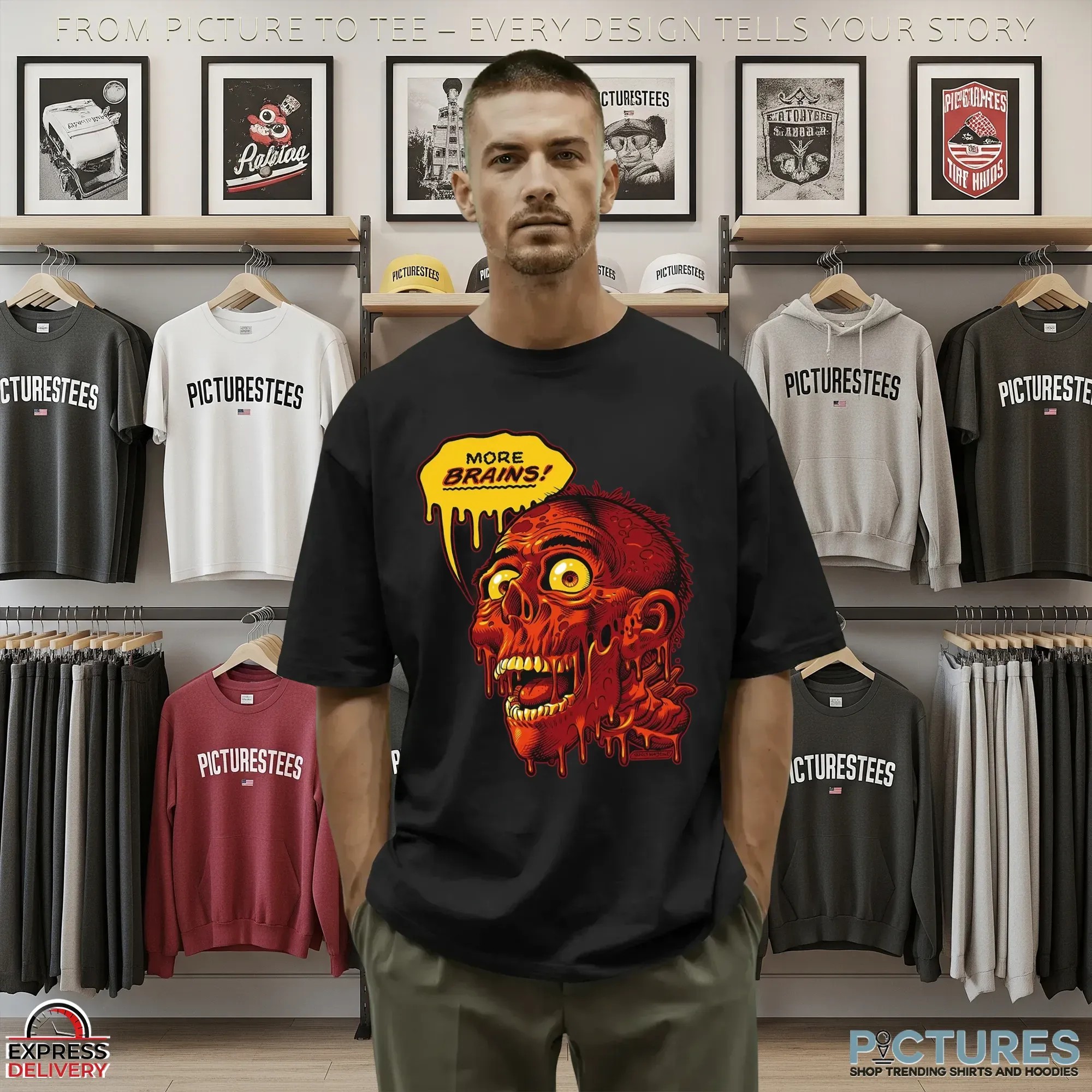 Tarman More Brains Horror Halloween T Shirt