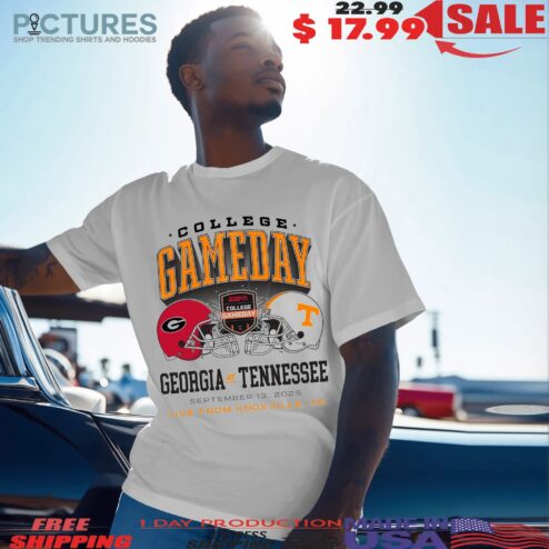 Tennessee Volunteers Vs Georgia Bulldogs NFL September 2025 College Gameday Helmet Graphic T Shirt