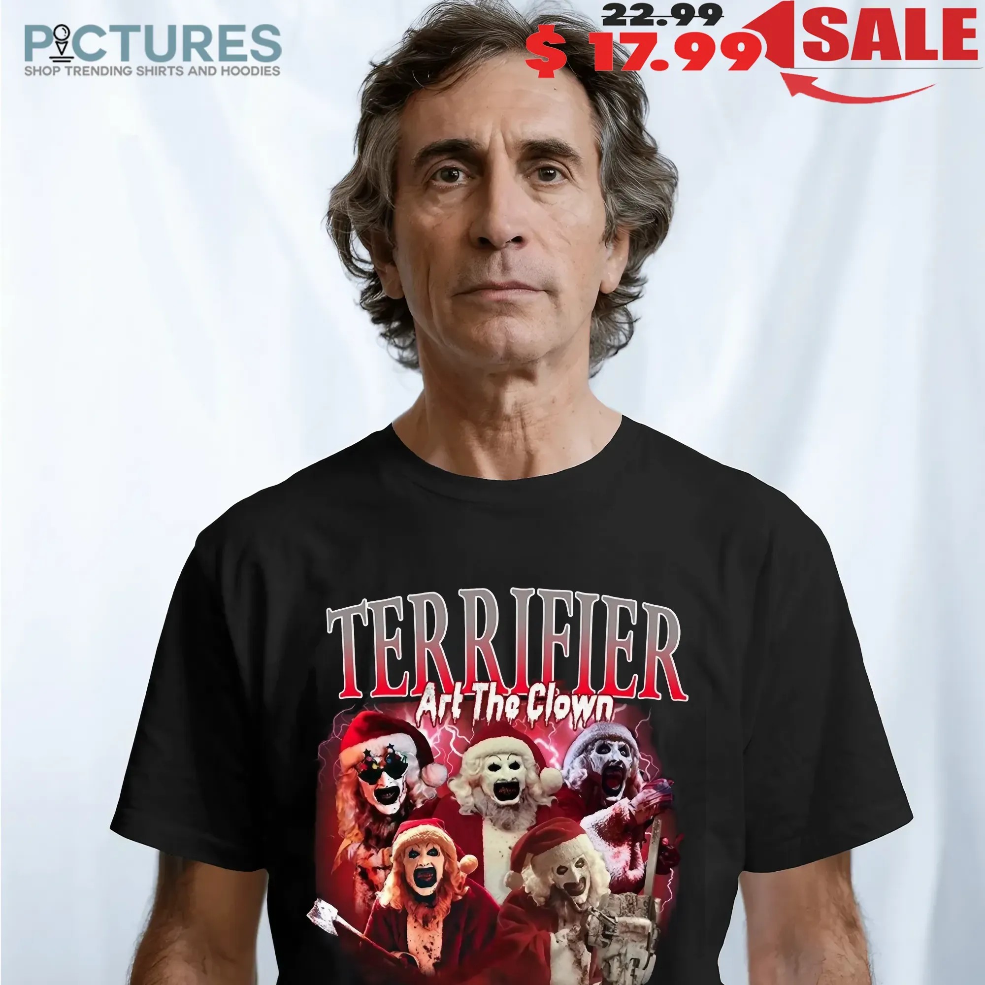Terrifier Art The Clown Horror Halloween Christmas Vintage Bootleg T Shirt