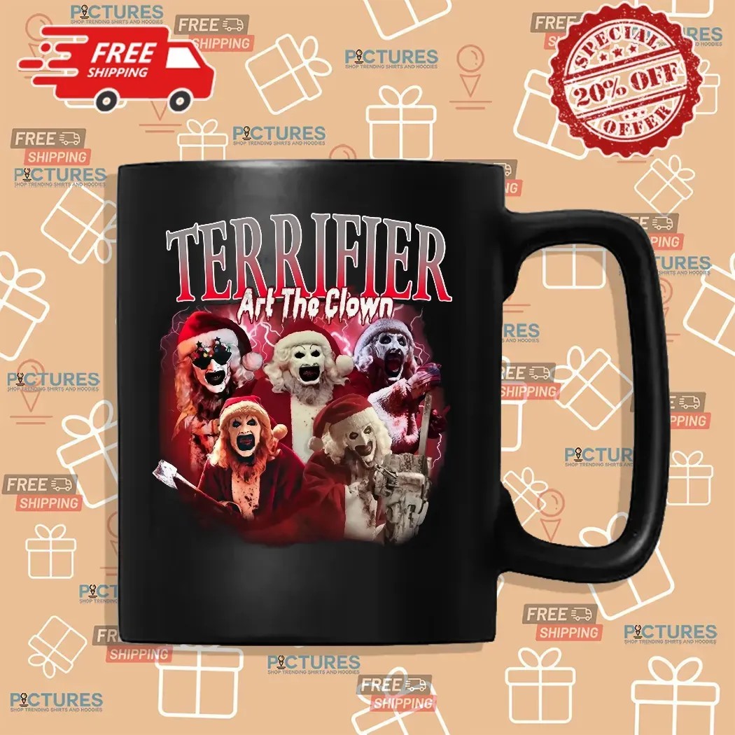Terrifier Art The Clown Horror Halloween Christmas Vintage Bootleg T Shirt