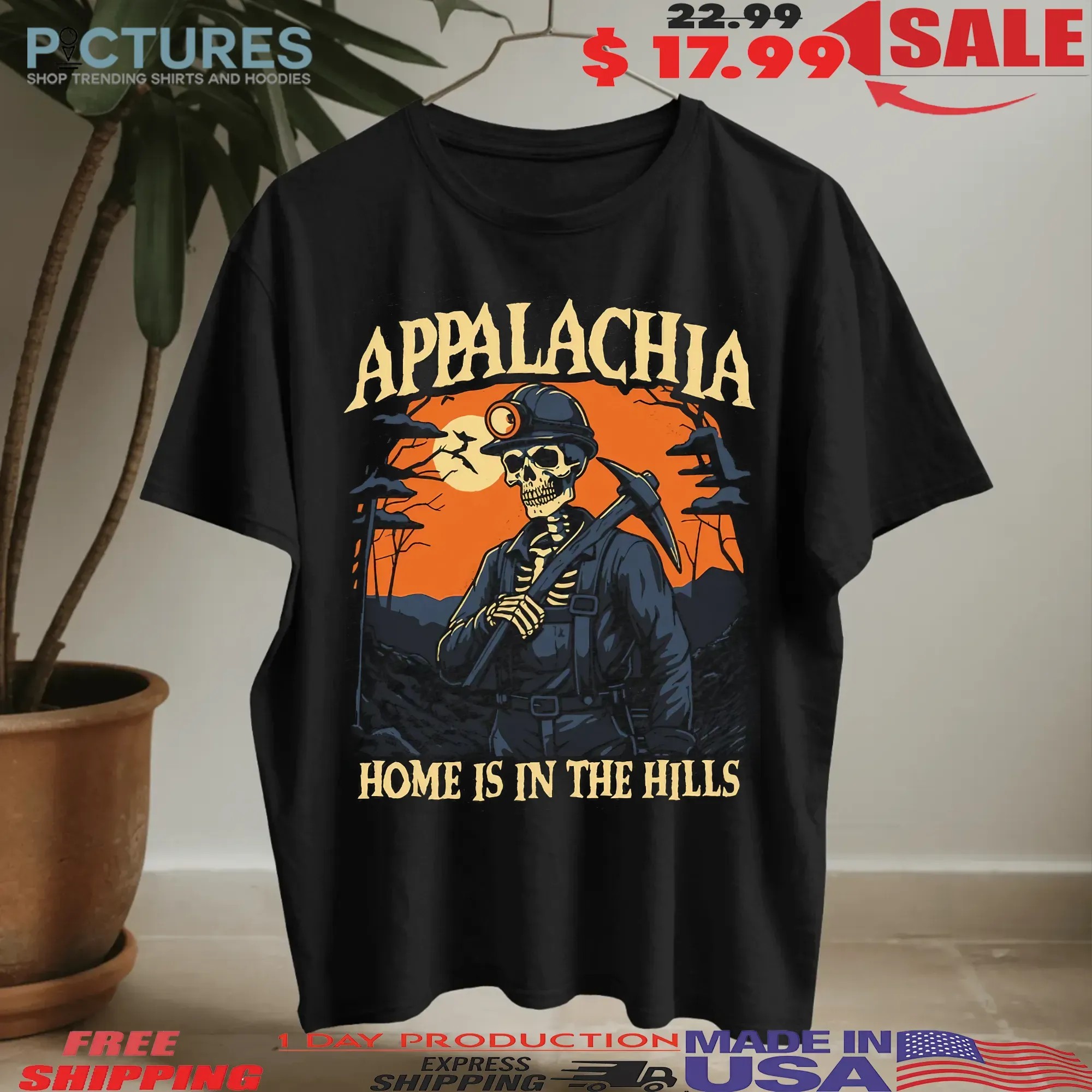 The Appalachia Skull Miner Halloween T Shirt
