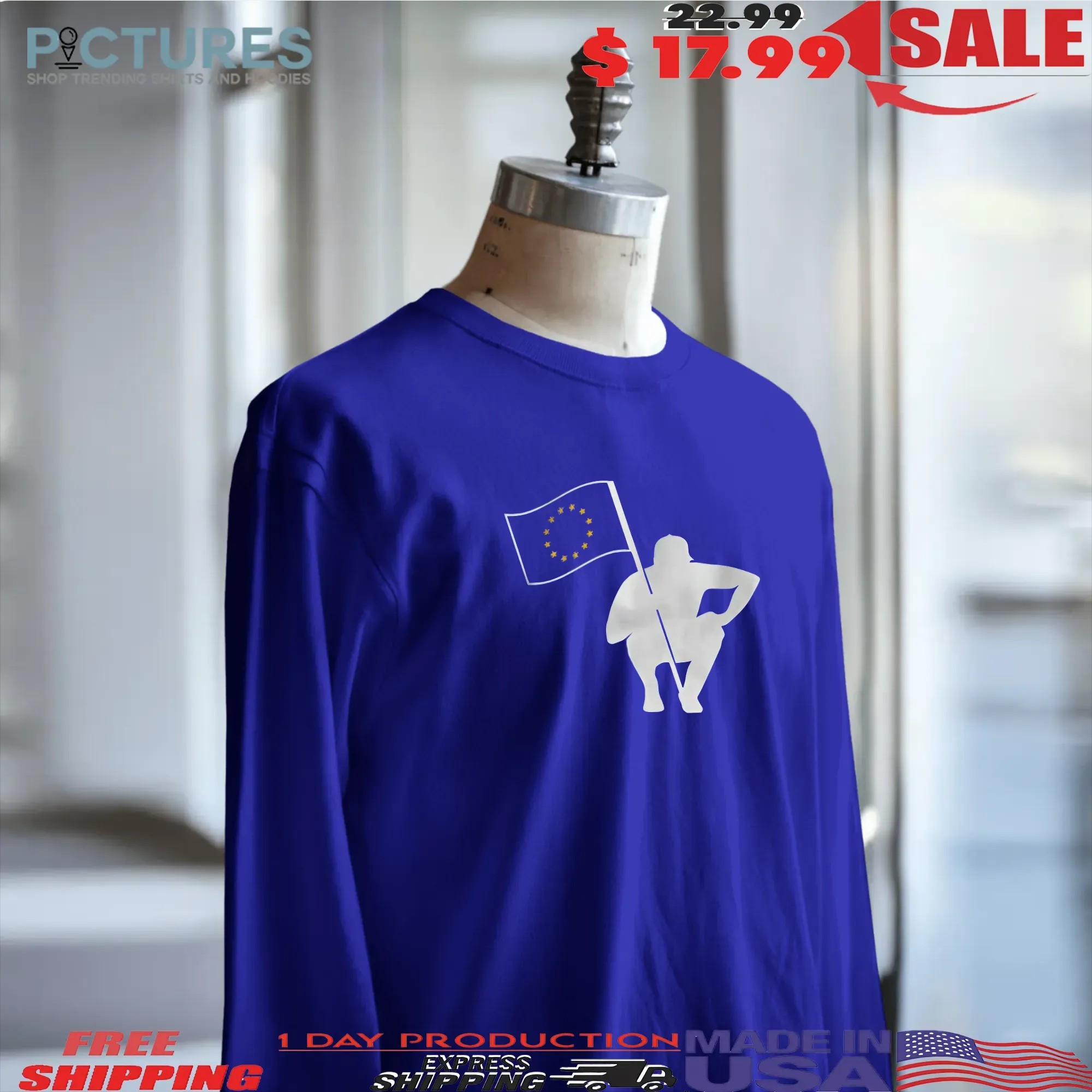 The Caddie Network Europe Flag T Shirt