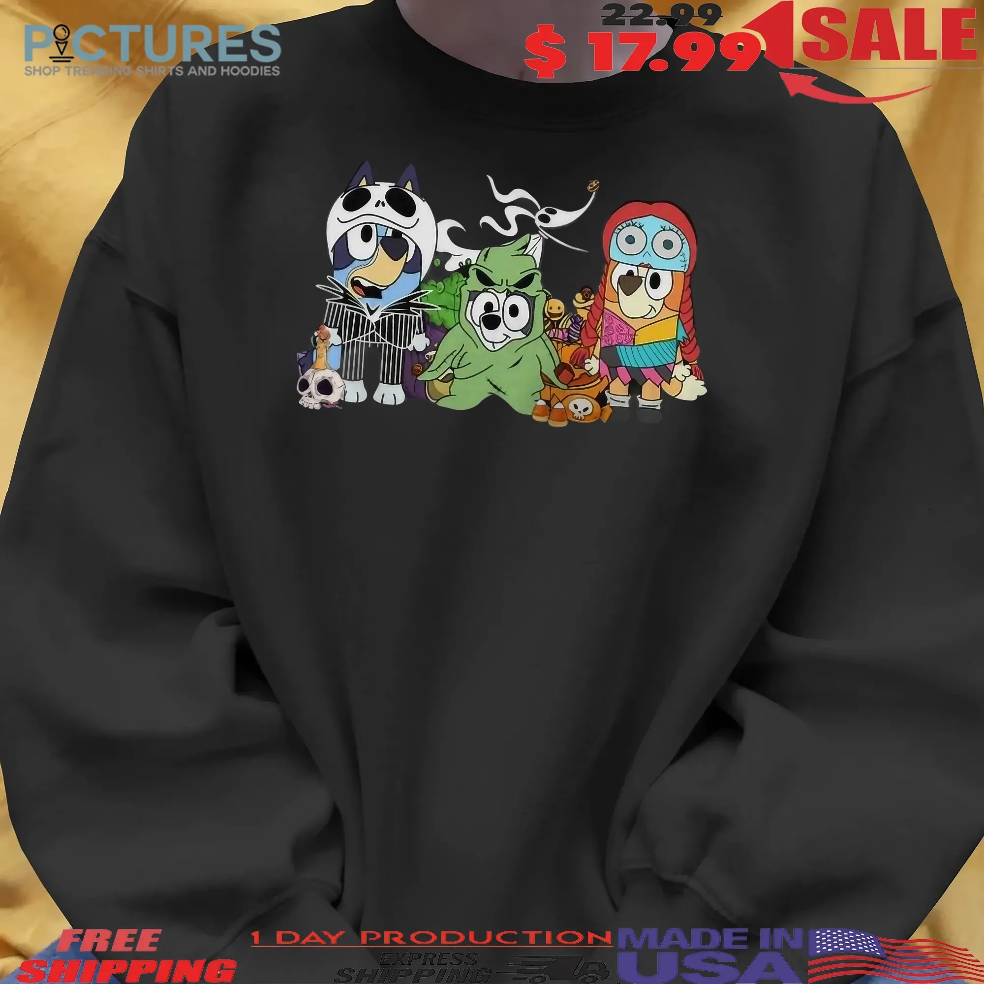 The Nightmare Before Bluey Horror Halloween Costume T Shirt