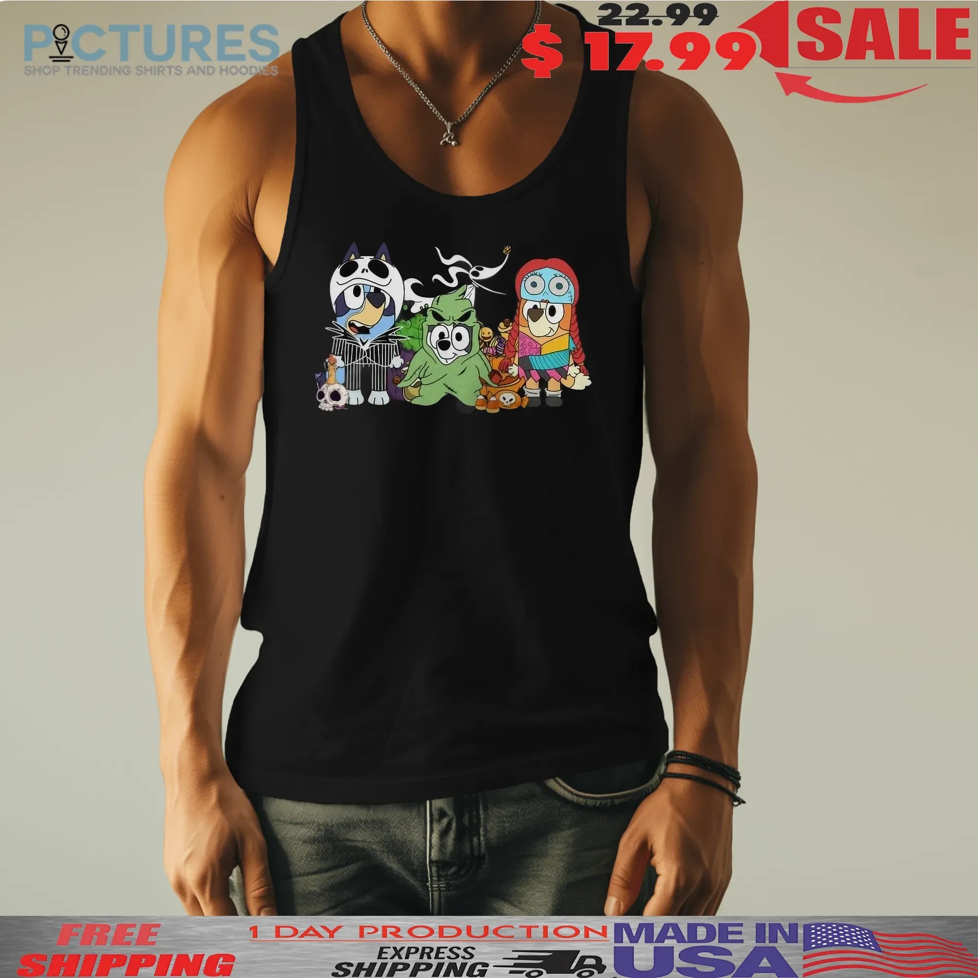 The Nightmare Before Bluey Horror Halloween Costume T Shirt