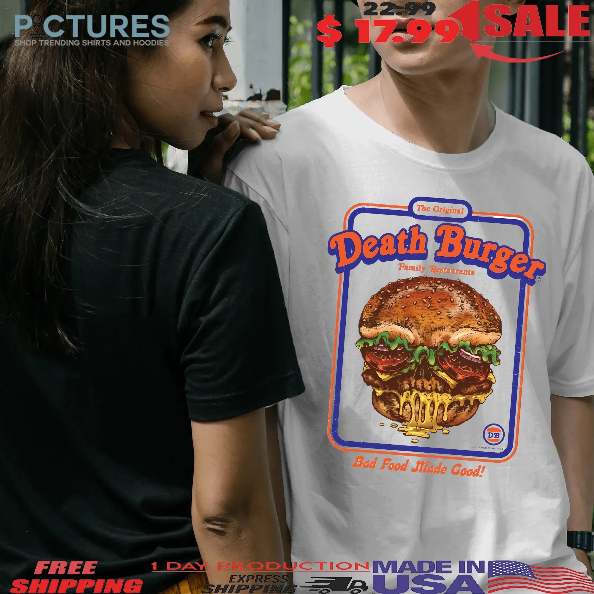 The Original Death Burger Family Restaurants Bad Food Made Good Halloween T Shirt